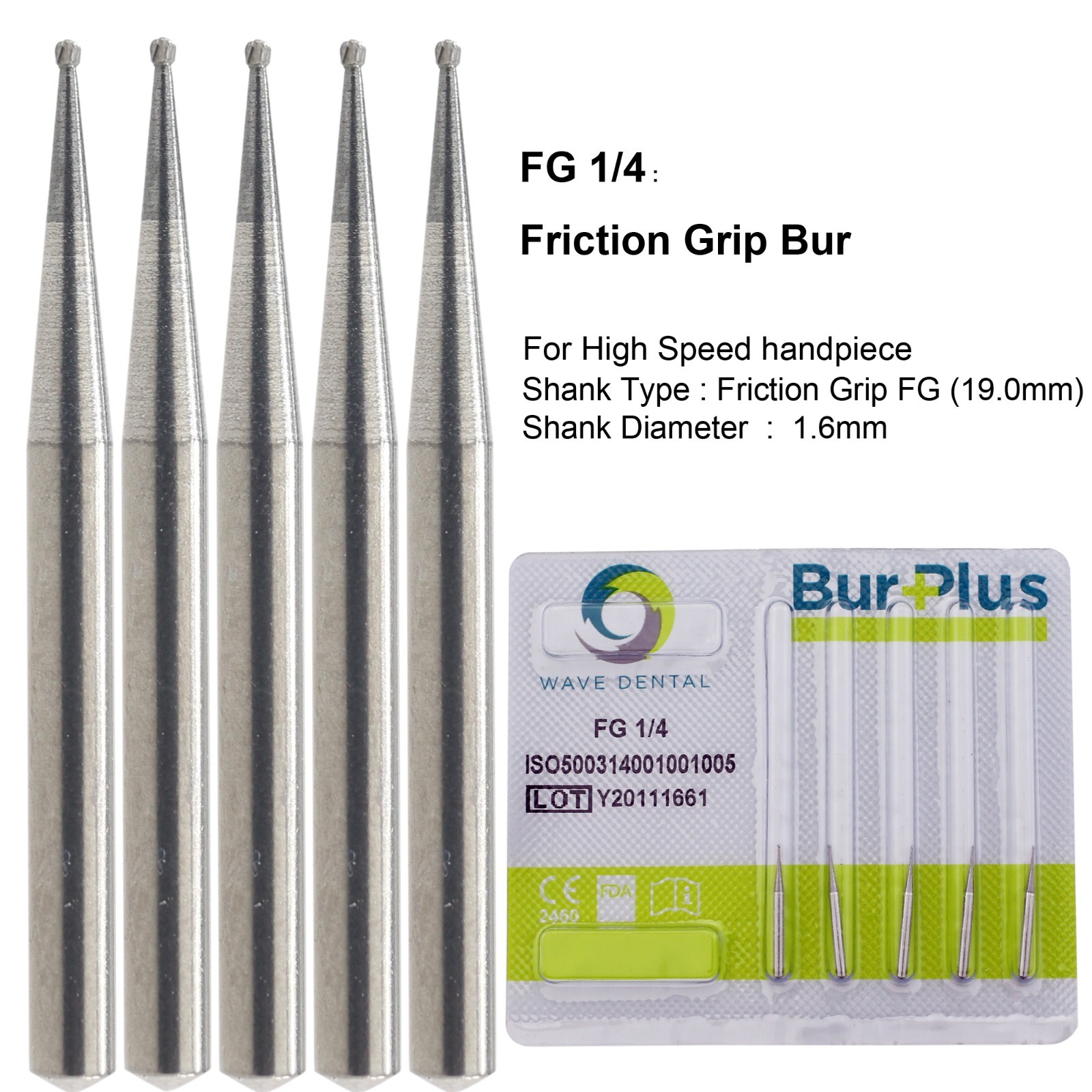 Wave Dental Round Carbide Bur FG Diamond Bur Surgical Long Round Ball High Speed