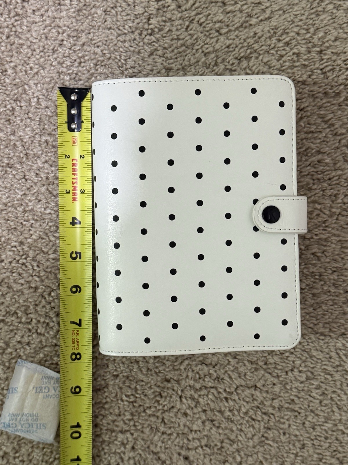 Kikki.K Medium (Personal Size) Ring Planner, White With Black Polka Dots