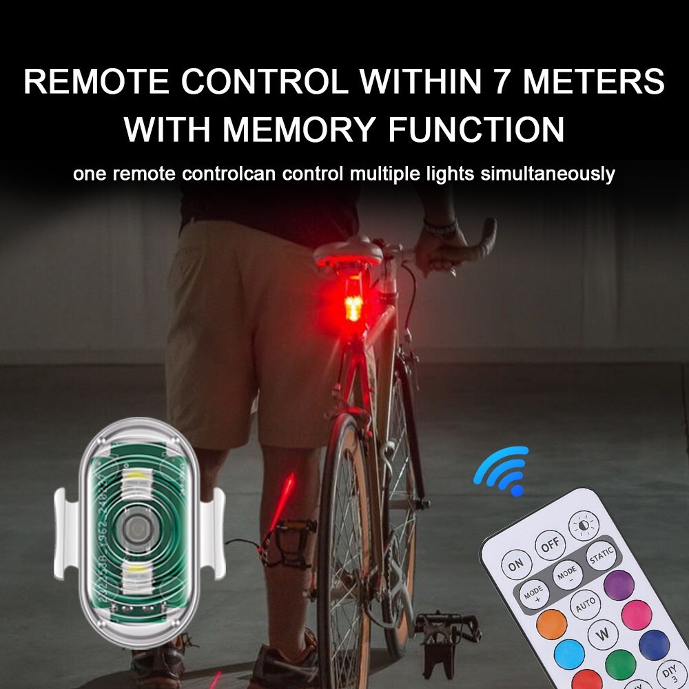 4X Wireless LED Strobe Light 8 Colors Rechargeable Anti-Collision Warning Lights
