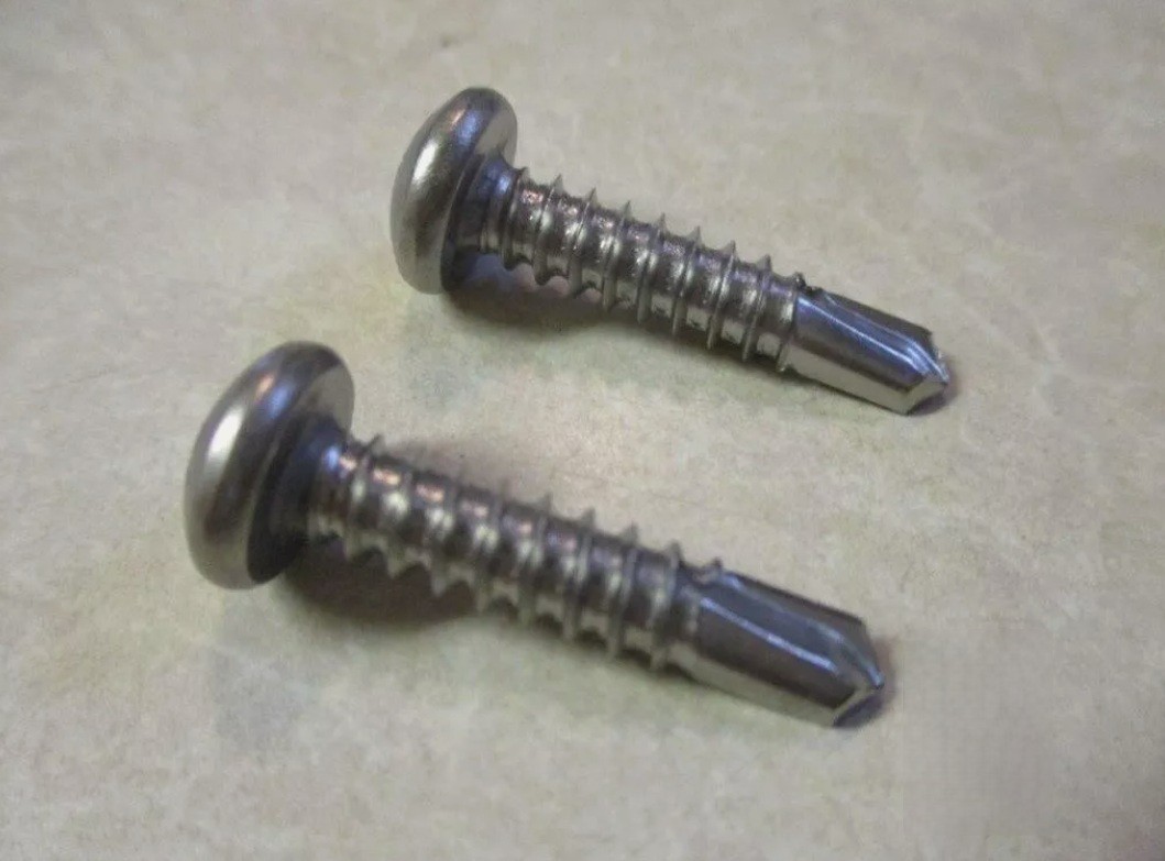 #12-14 x 1″ Pan Head Square Drive Self Drilling TEK Screws 410 Stainless Qty 100