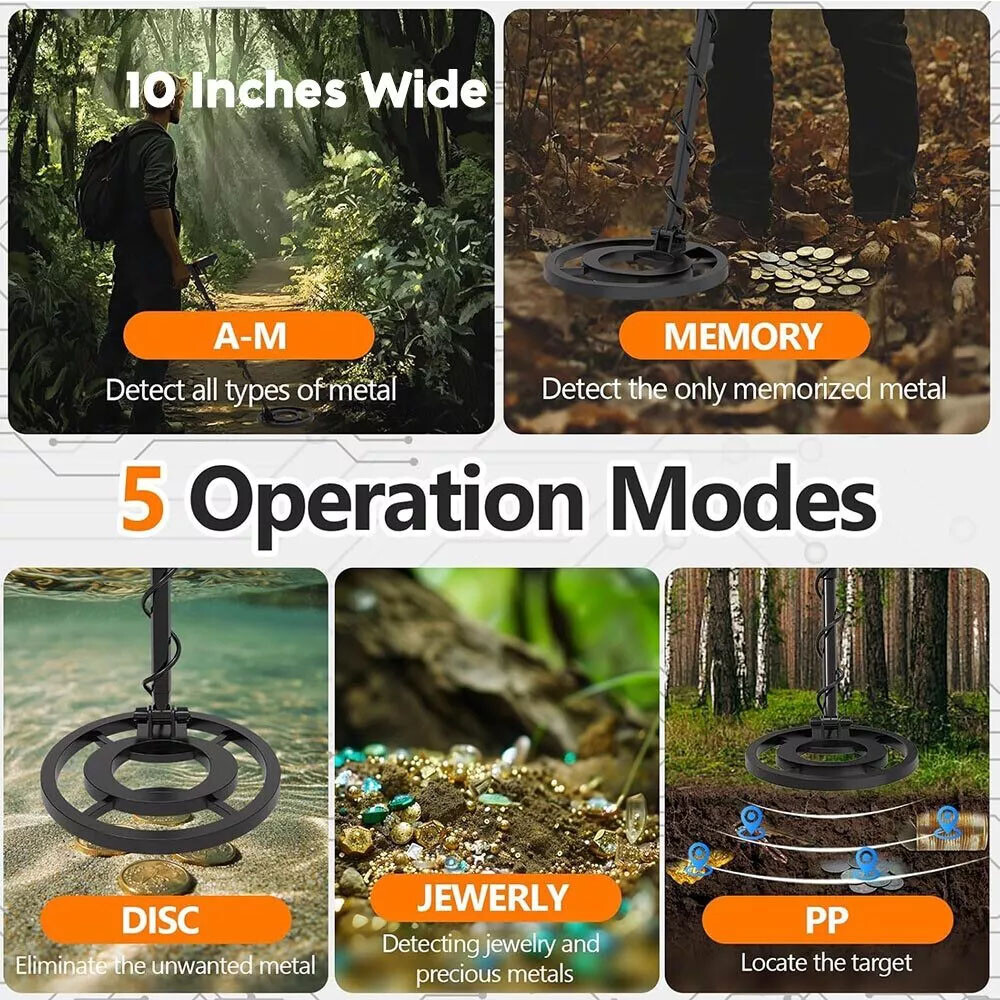 Advanced Metal Detector – 5.8KHz,DISC Range,Ideal for Gold & Silver Hunting