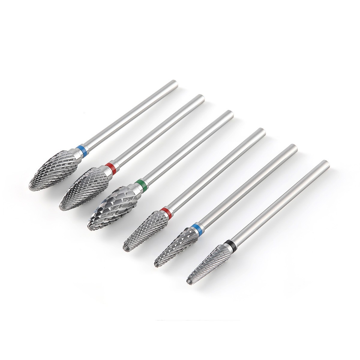 6 Types Dental Lab CNC Tungsten Carbide Burs Drills HP for Low Speed Handpiece
