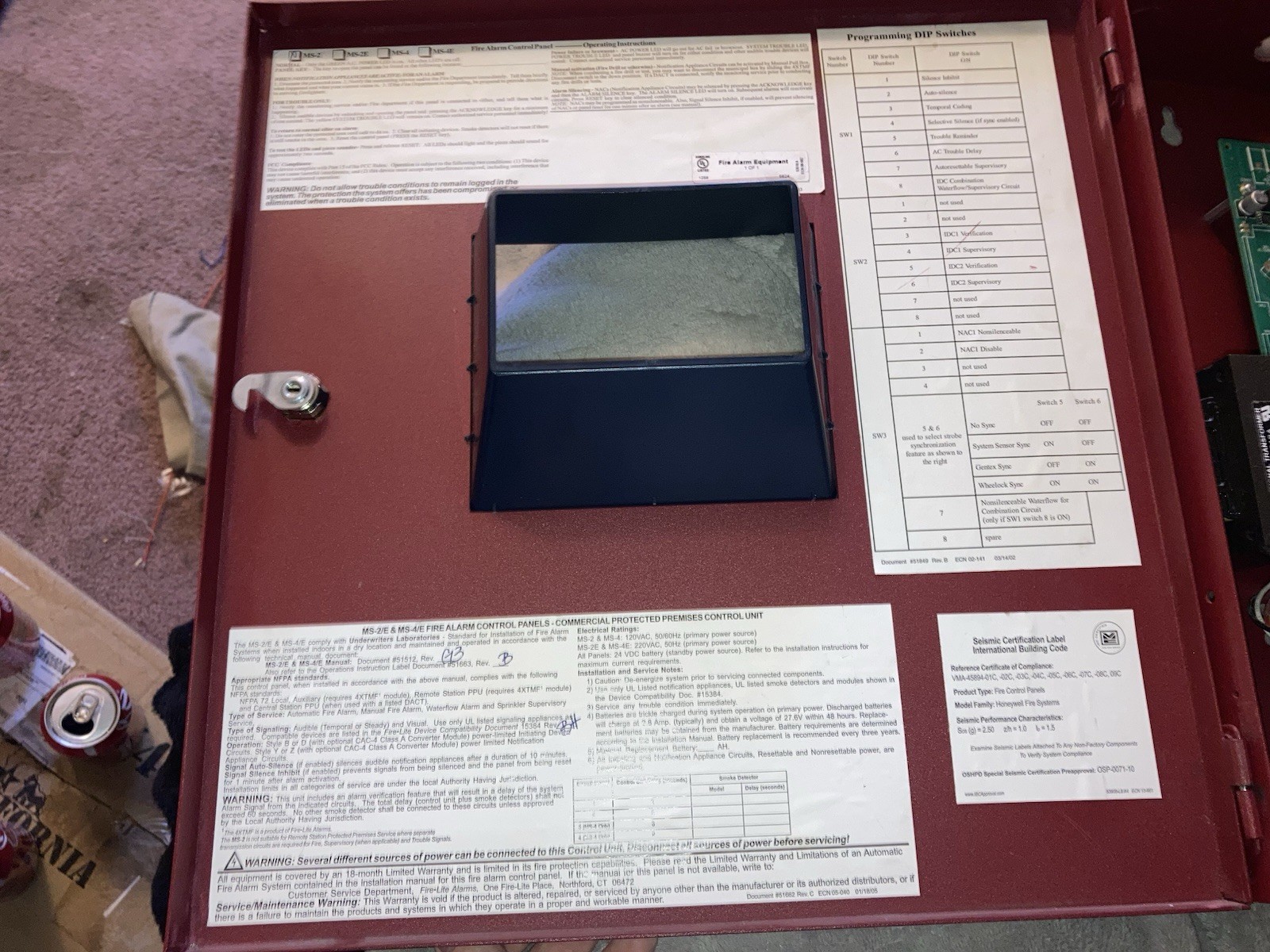 Fire-Lite MS-2 Fire Alarm Control Panel FOR PARTS/Repair