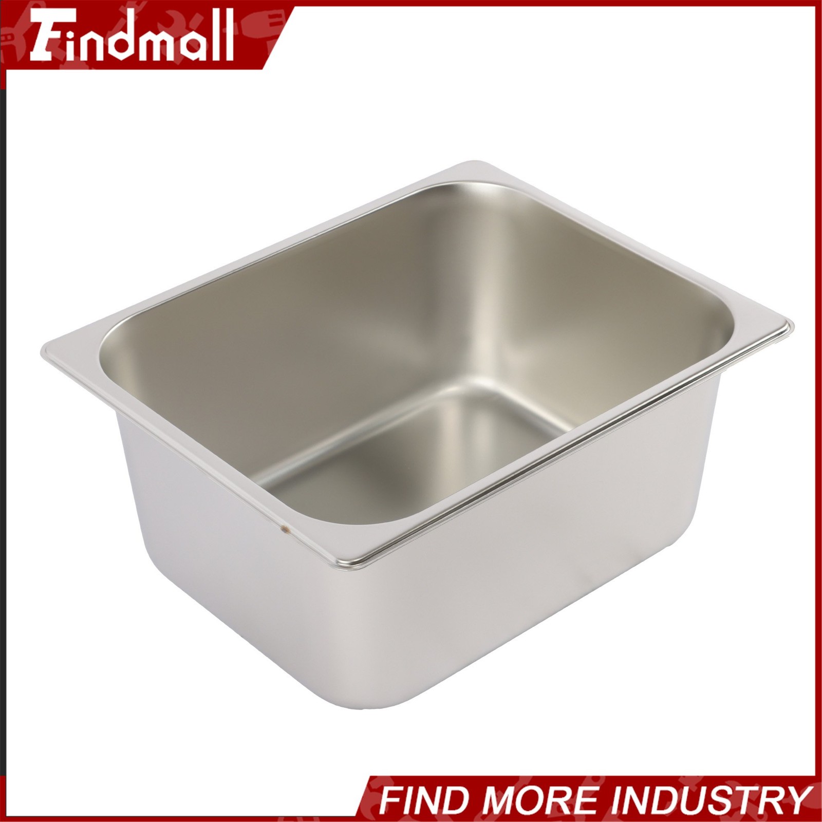 Findmall 2 Pack Hotel Pans 1/2 Size 6″ Deep Stainless Steel Steam Table with Lid