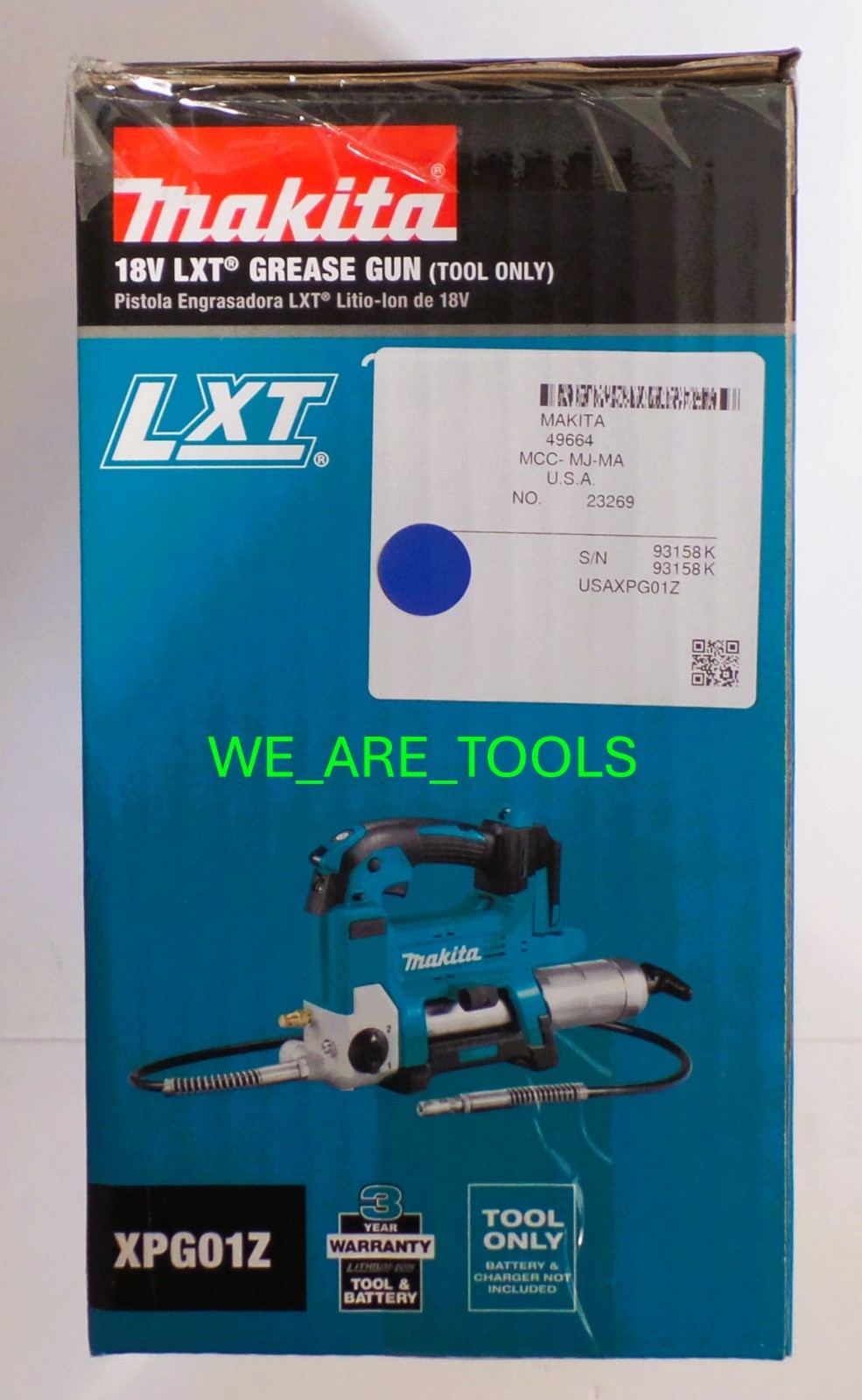 New Kit Makita 18V Cordless Grease Gun, 2) BL1840B 4.0Ah Battery, Charger