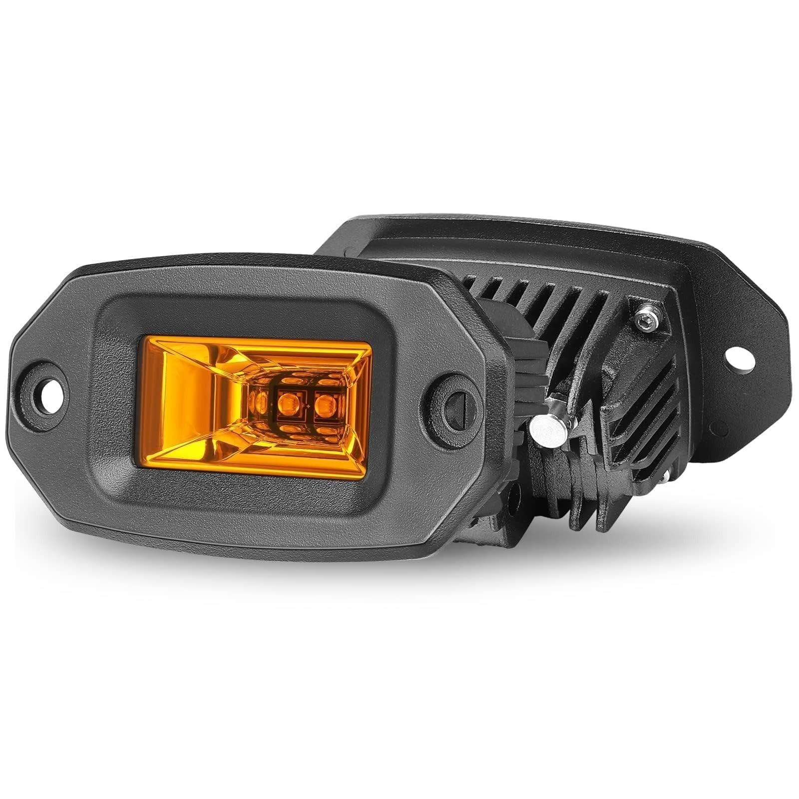 Flush Mount Amber LED Lights 20W Flood Beam Amber Fog Light LED Flush Pod Bum…