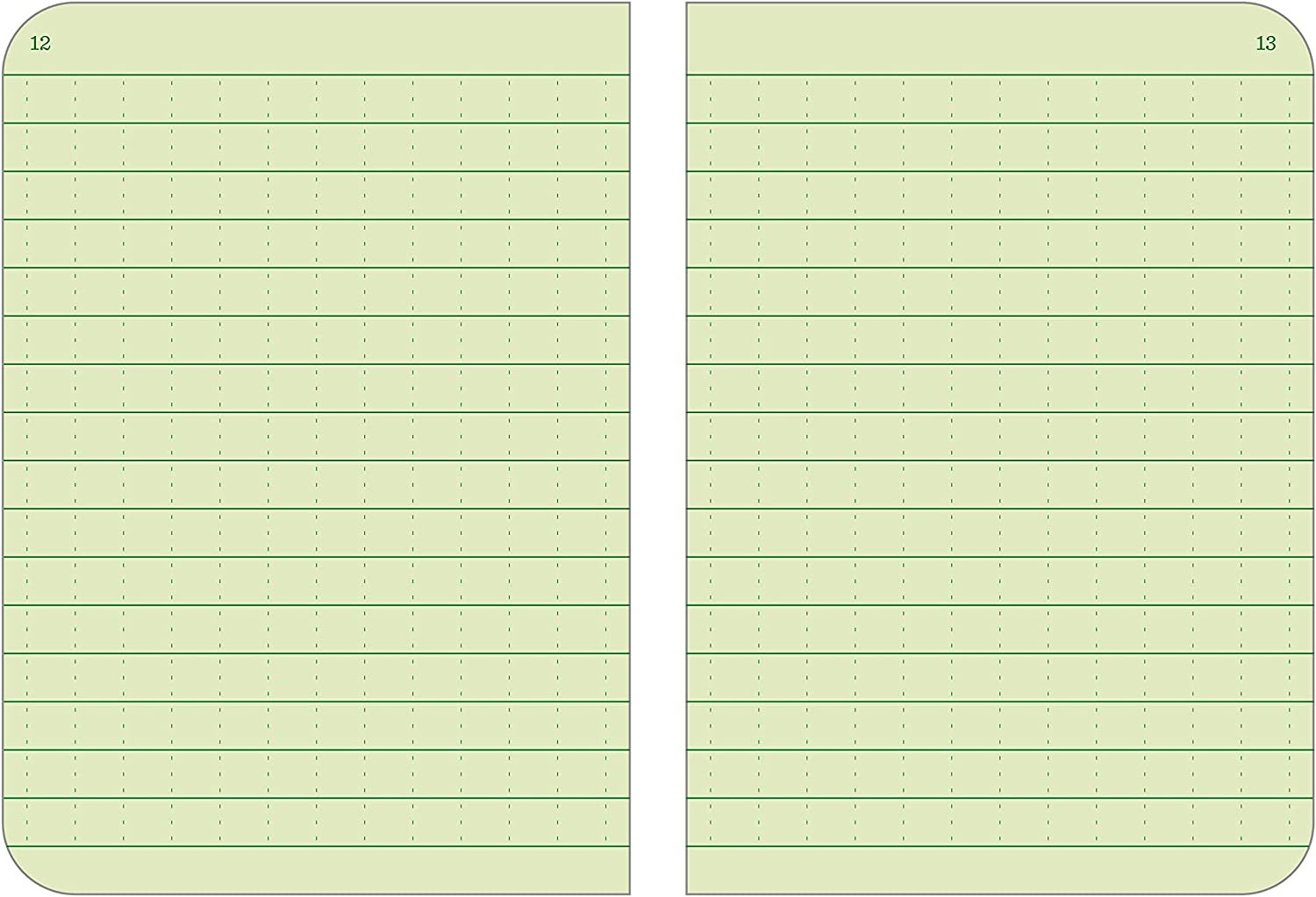 Weatherproof Mini Stapled Notebook, 3.25″ X 4.625″, Green Cover, Universal Patte