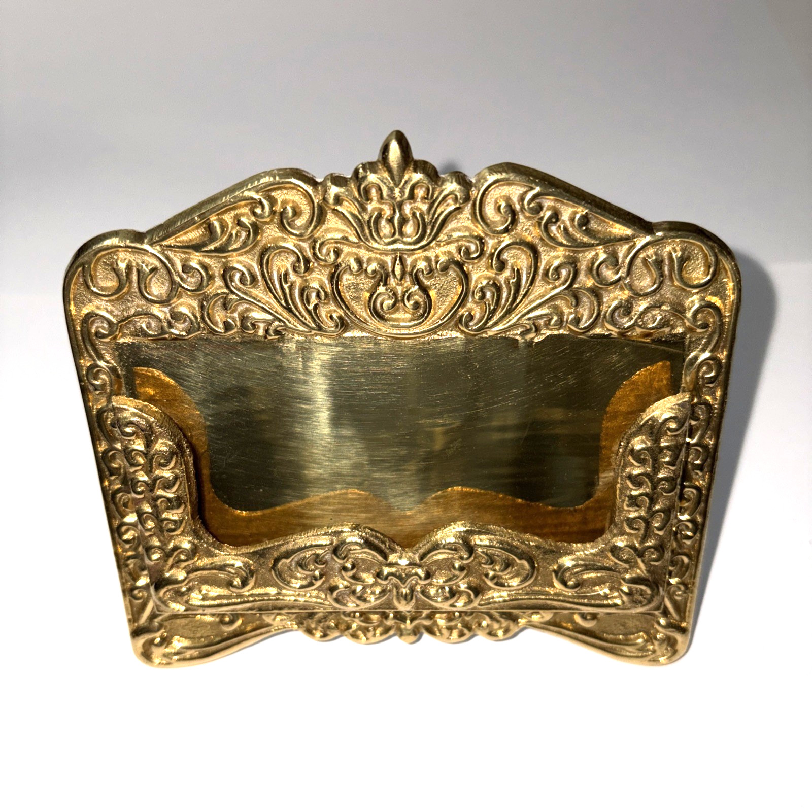 Ornate Heavy Duty Brass Business Card Holder ~ Made In India For Liards ~ NEW