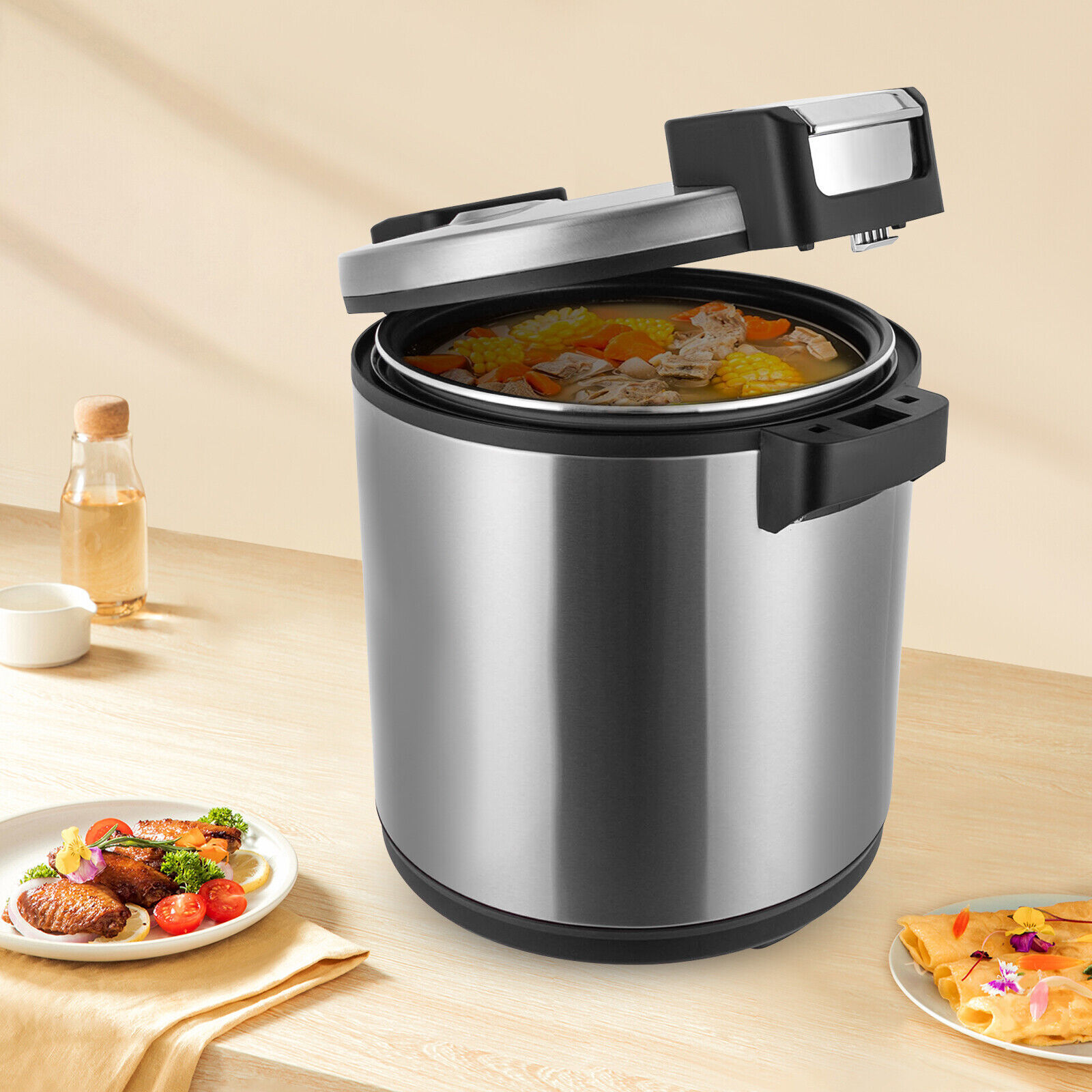 Electric Rice Warmer Heavy Duty Soup Cooker Stainless Steel Restaurant Canteen