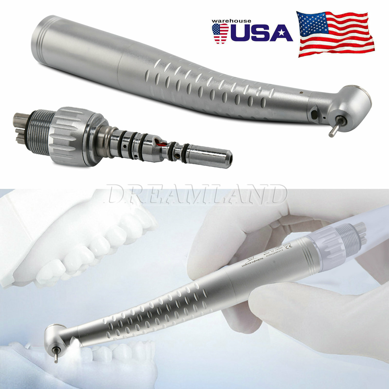 Dental Fiber Optic Handpiece / with Quick Coupler 6 Hole SALE