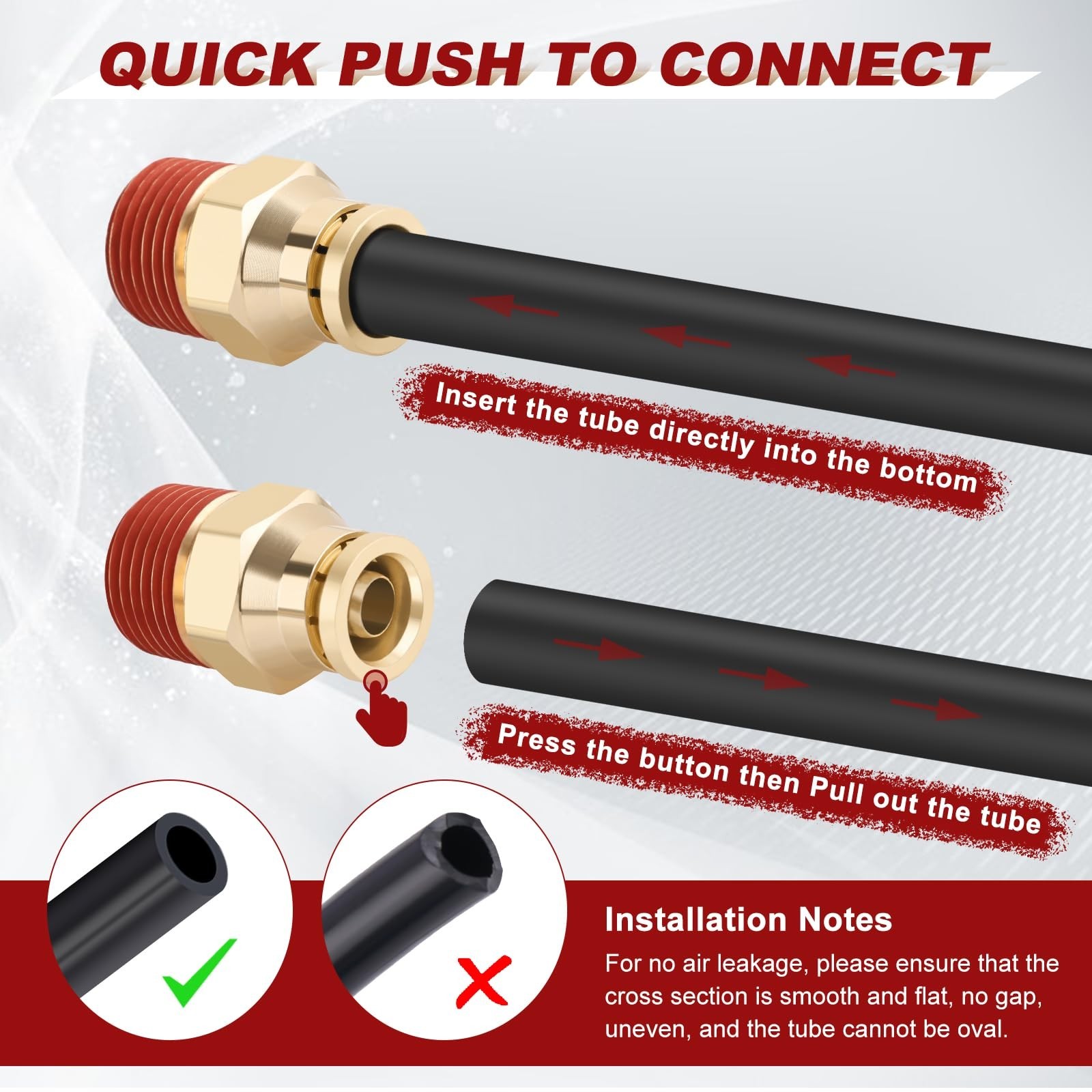 3/4″ Quick Push to Connect Fittings Brass Union Straight Joint DOT Approved 3…