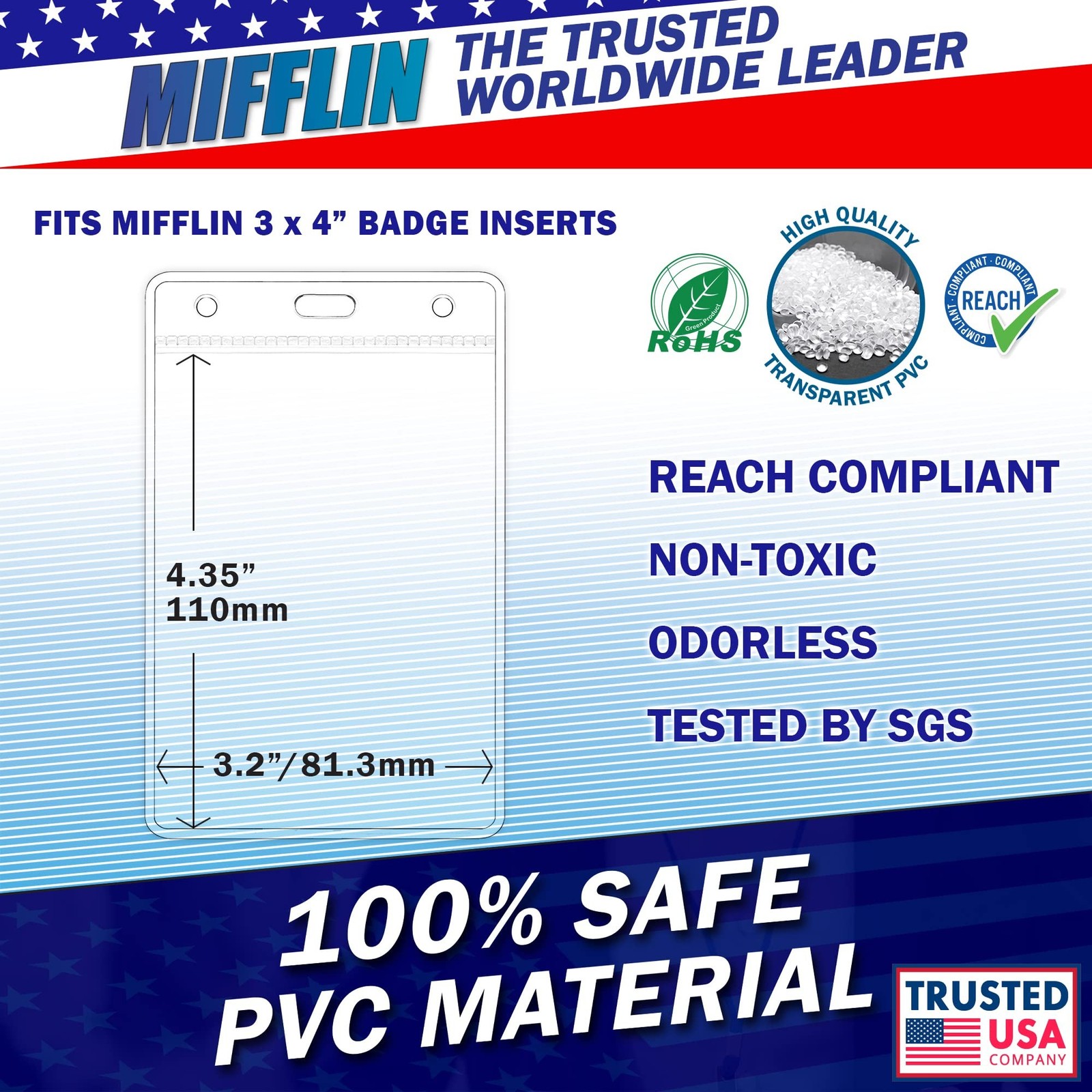 Mifflin-USA Plastic Vertical Card Holder (3×4 Inch, Clear, Bulk 100 Pack) Qui…