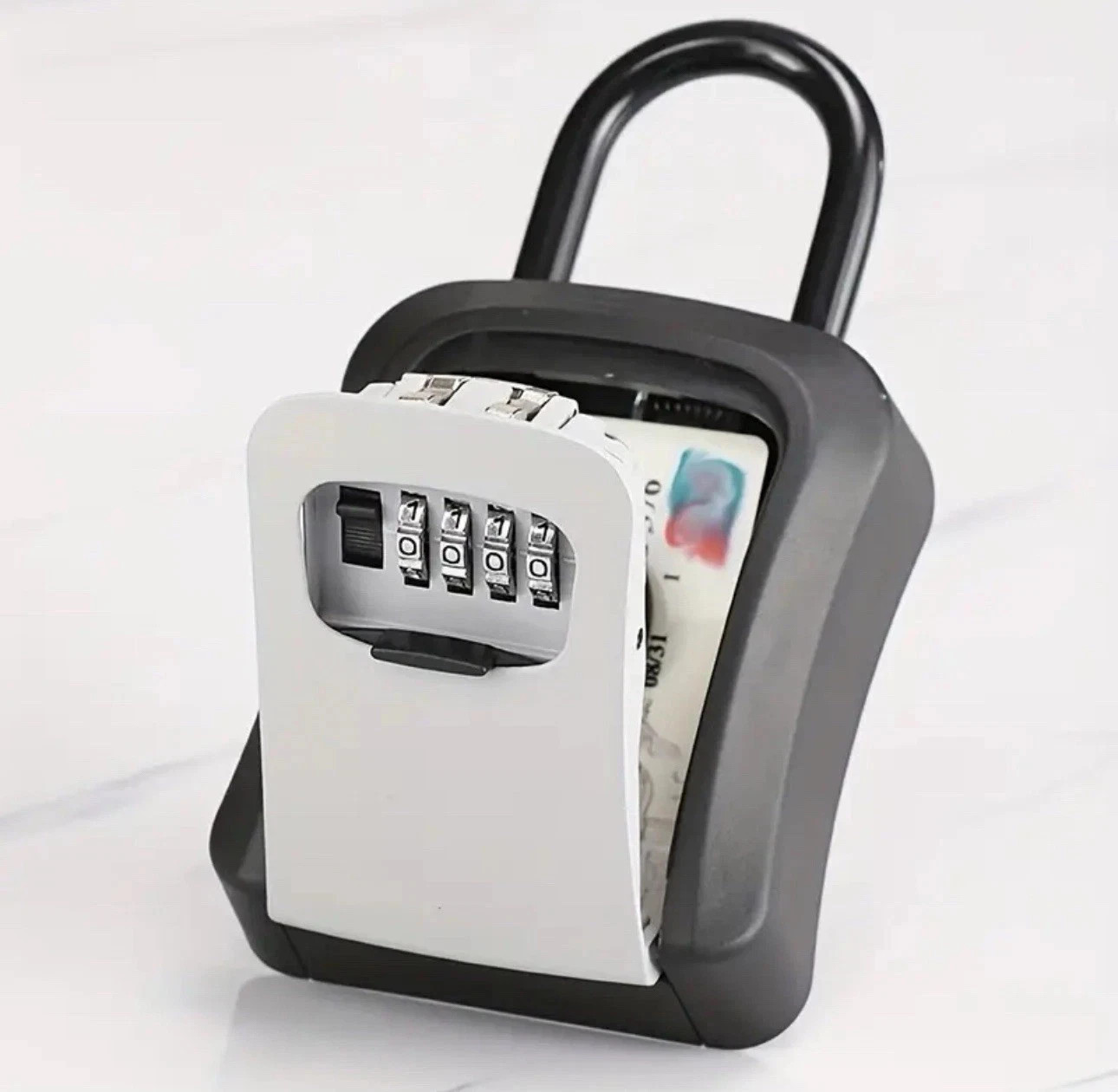 Key Lock Box Wall Mount Outdoor Weatherproof 4-Digit Combination Key Safe