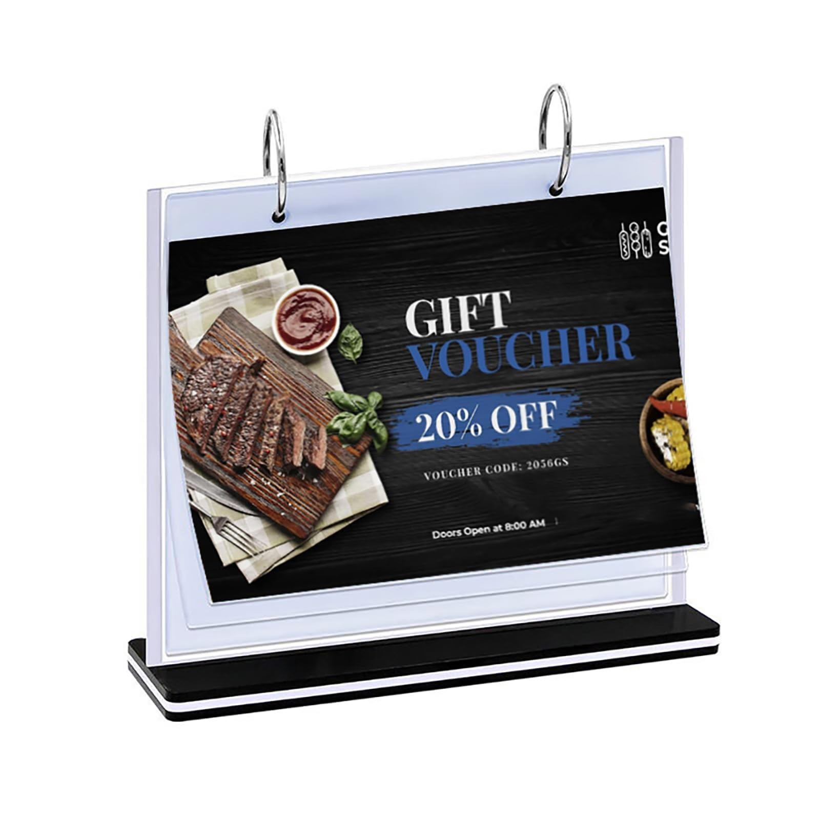 Multi-Page Flip Acrylic Display Stand – T-Shaped 8.5×11 Inches Menu/Photo/Dri…