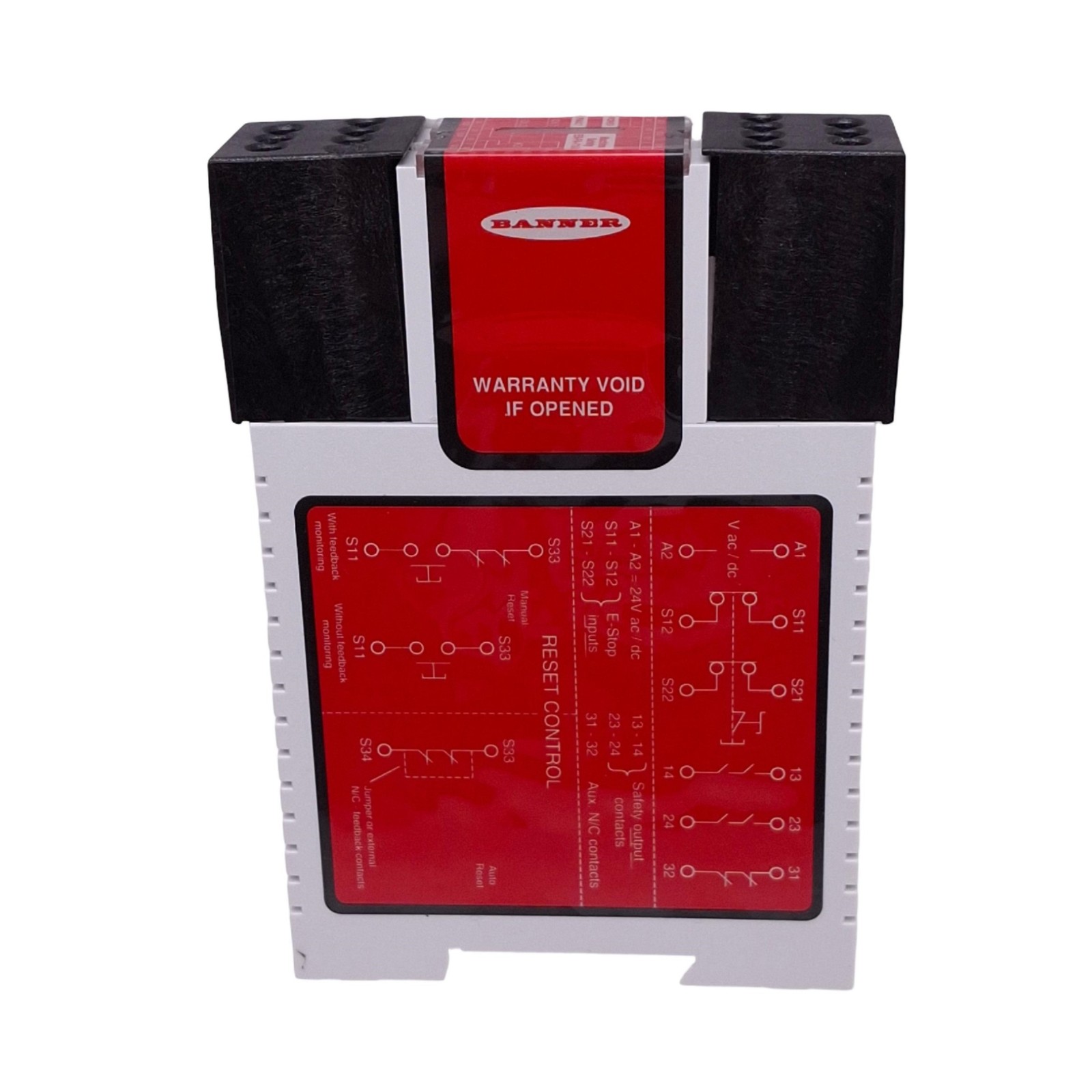 Banner ES-FA-11AA Safety Relay Module, 2-Channel, 1NC Aux, 24VAC/DC Input