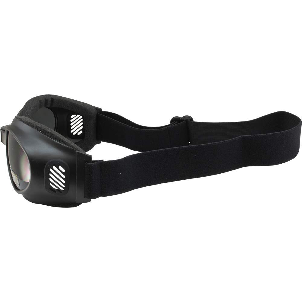 Pacific Coast Feather Tour Wide Coverage Black Motorcycle Goggles with Dark