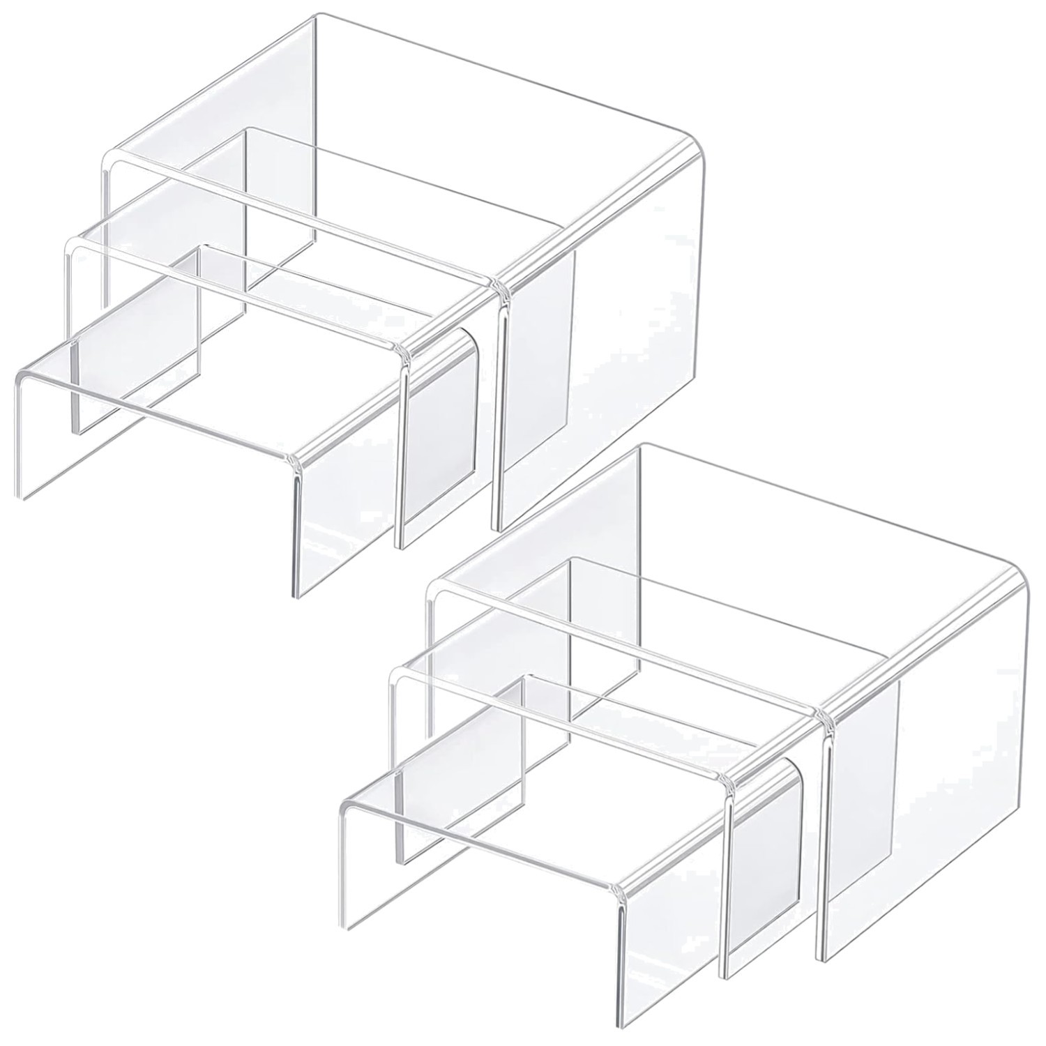 Versatile 3-Size Acrylic Display Risers – Showcase Jewelry, Cupcakes & More