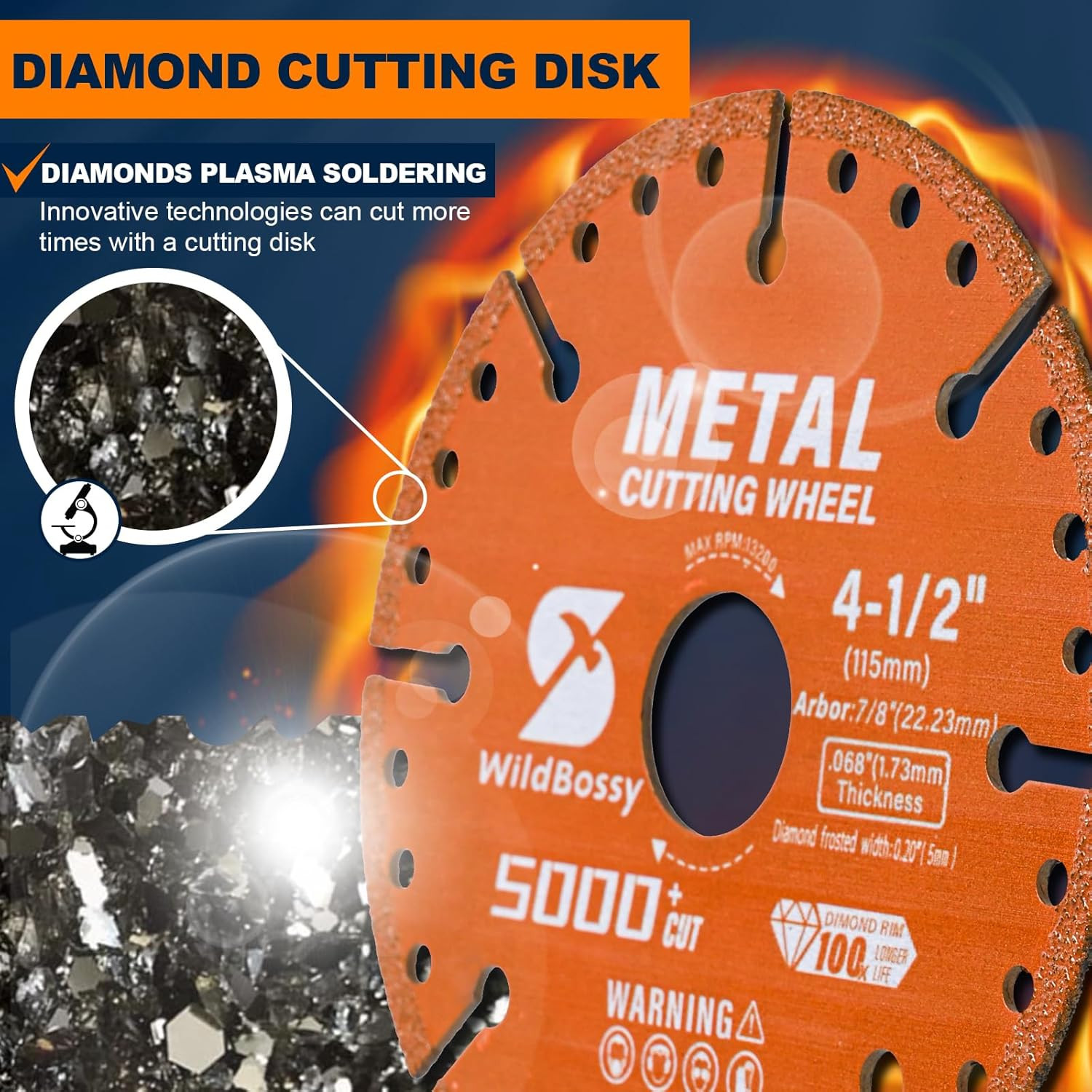 Diamond Cutting Wheel 3 Inch with 3/8″ Arbor Hole, Metal Cut off Disc with 5000+