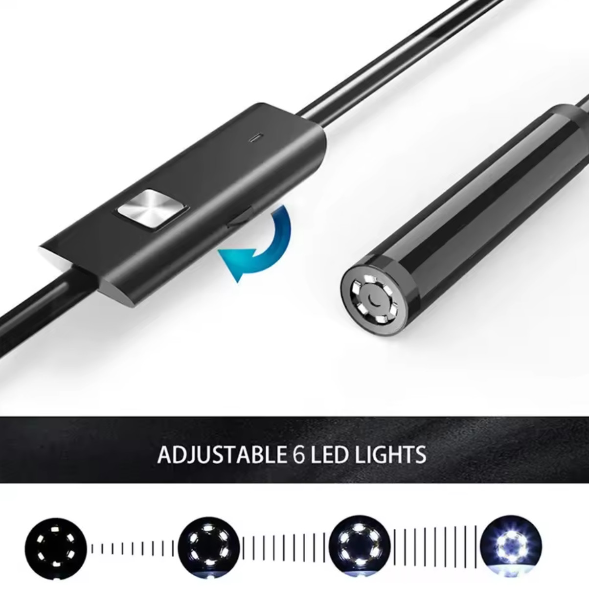 7.0MM TYPE-C Endoscope Camera IP67 Waterproof 6 LEDs Adjustable USB Android