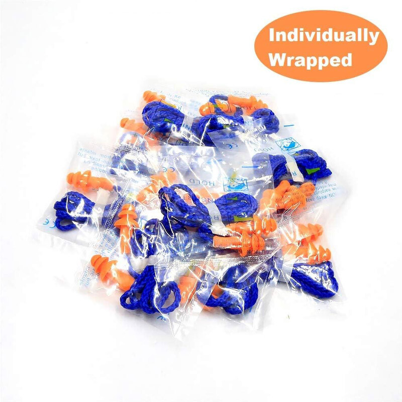 50 Pair Silicone Corded Ear Plugs Reusable Shooting Hearing Protection with Cord