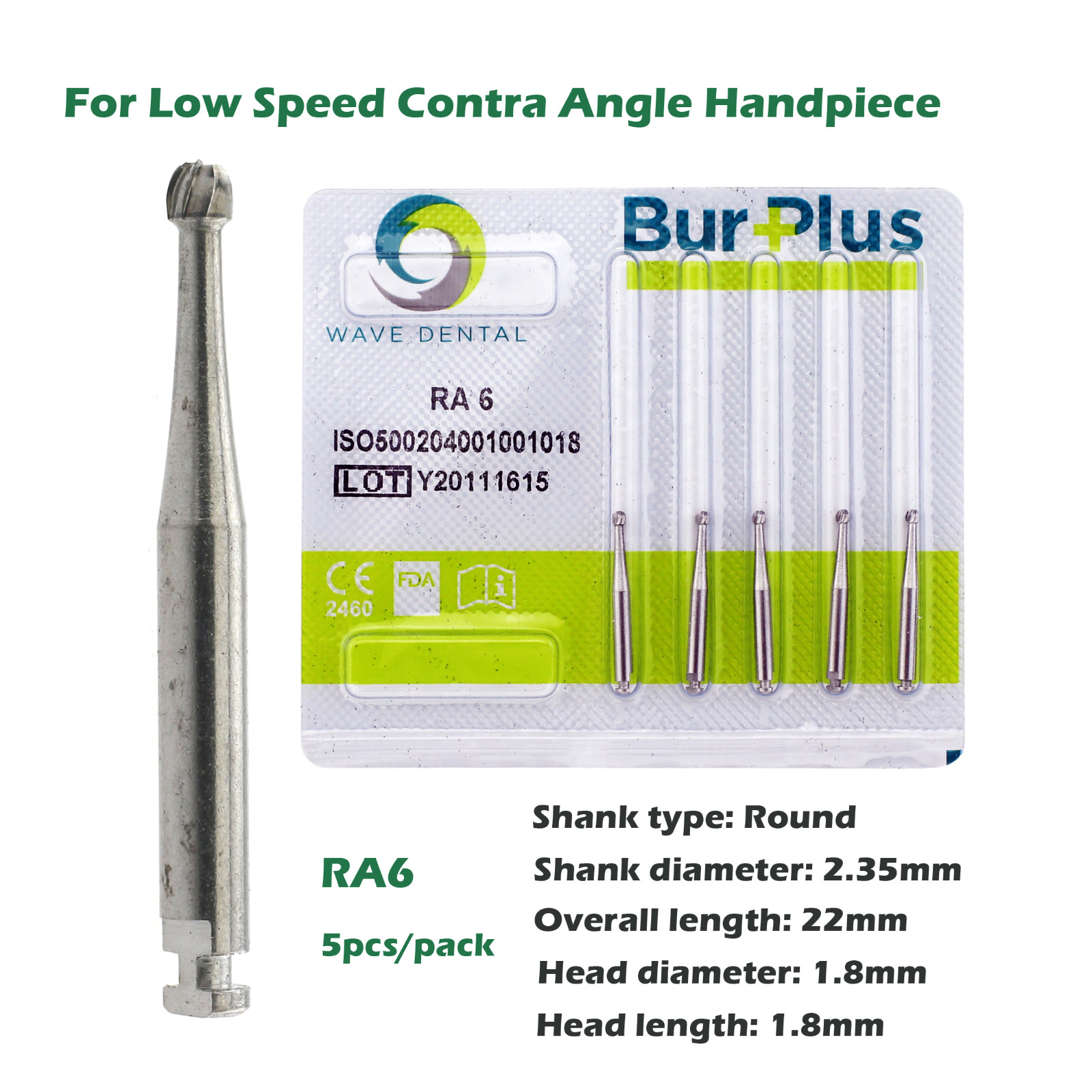 Wave Dental Carbide Burs Surgical Bur Latch Round RA SURG 2 4 6 8 Contra Angle