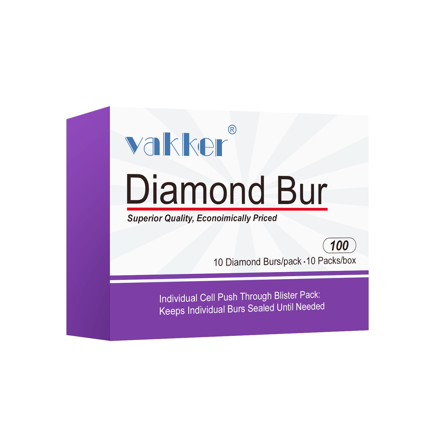 10/pk Dental FG High Speed Diamond Burs Needle Polishing Burs 859-010F Fine Grit