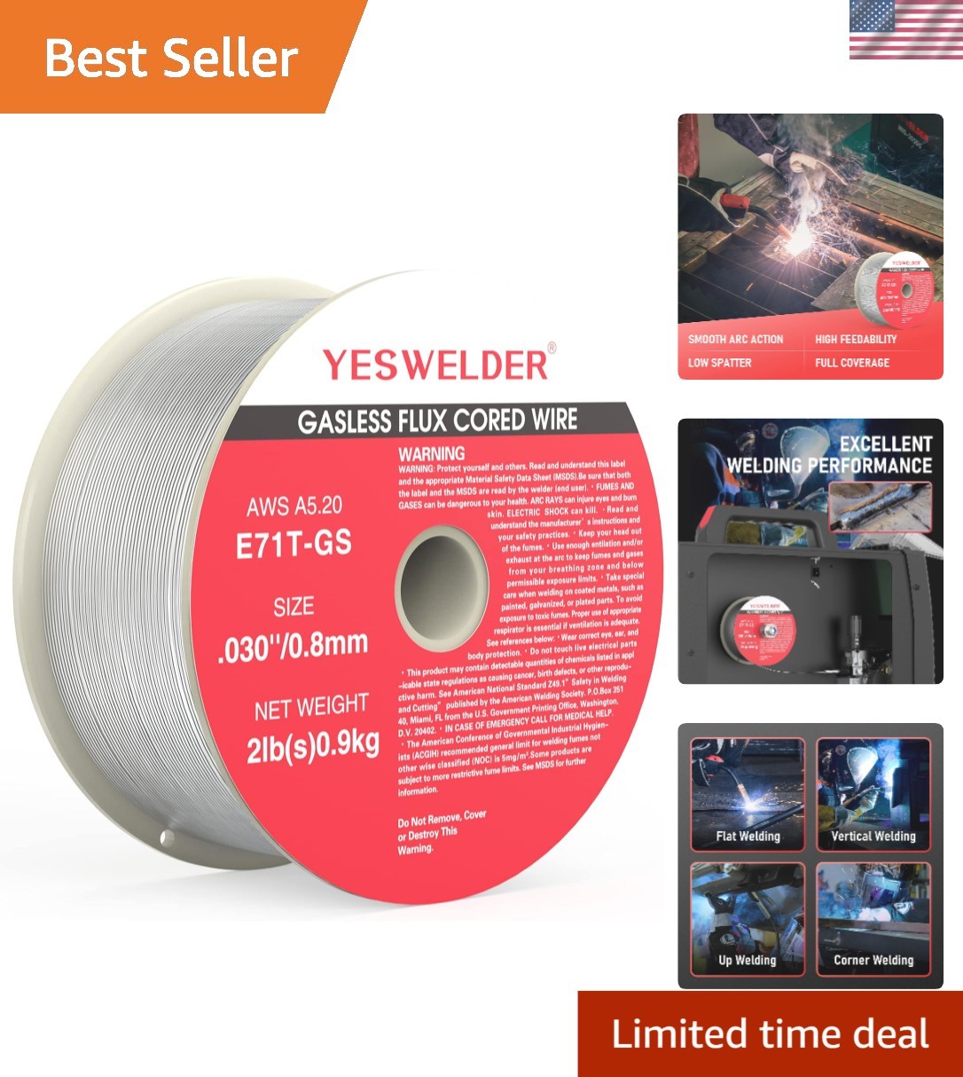 MIG Welding Wire .030-Inch, 2-Pound Gasless Self-Shielding Flux Core Wire