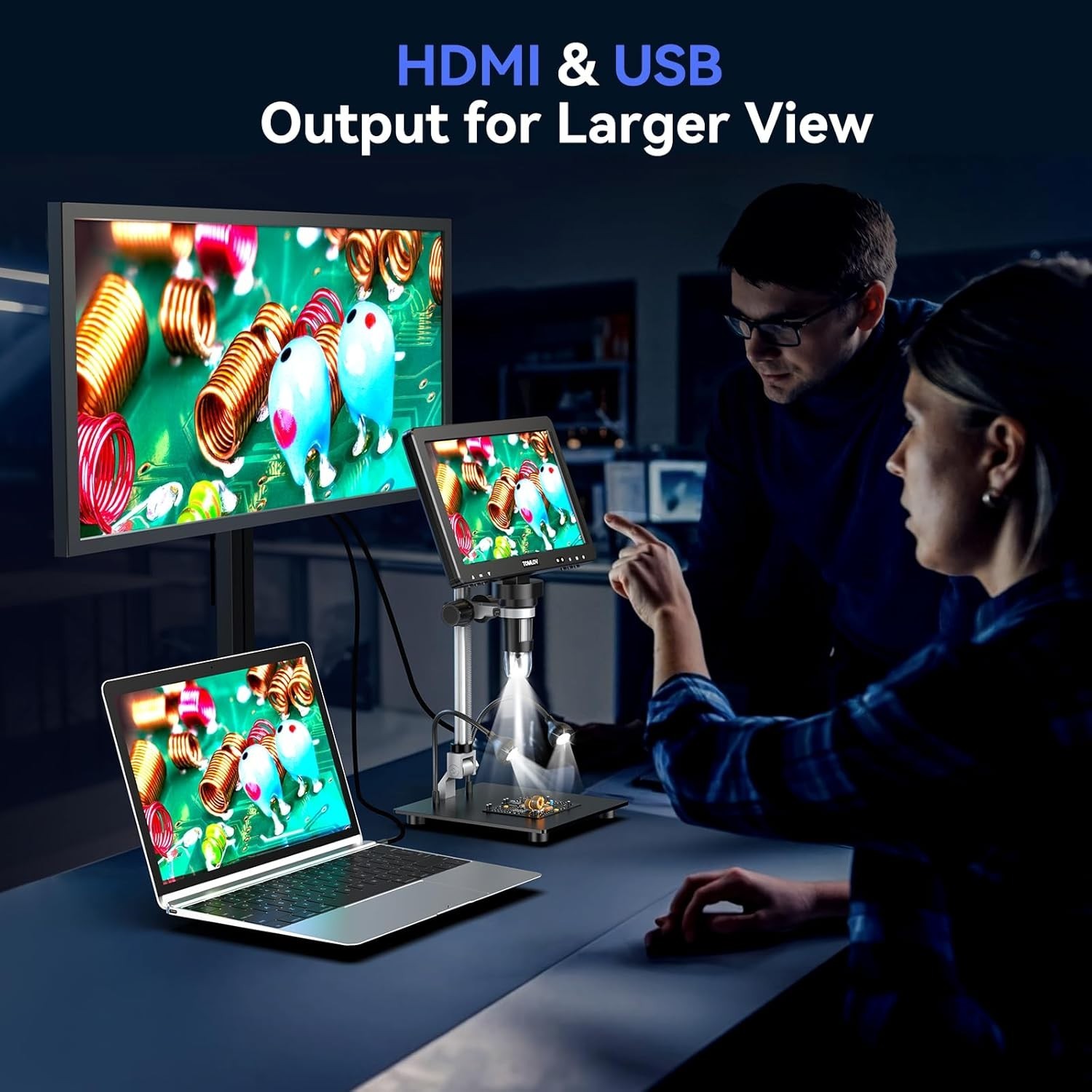 TOMLOV 10.1 Inches Digital Microscope – Model: DM9 Max, 64GB
