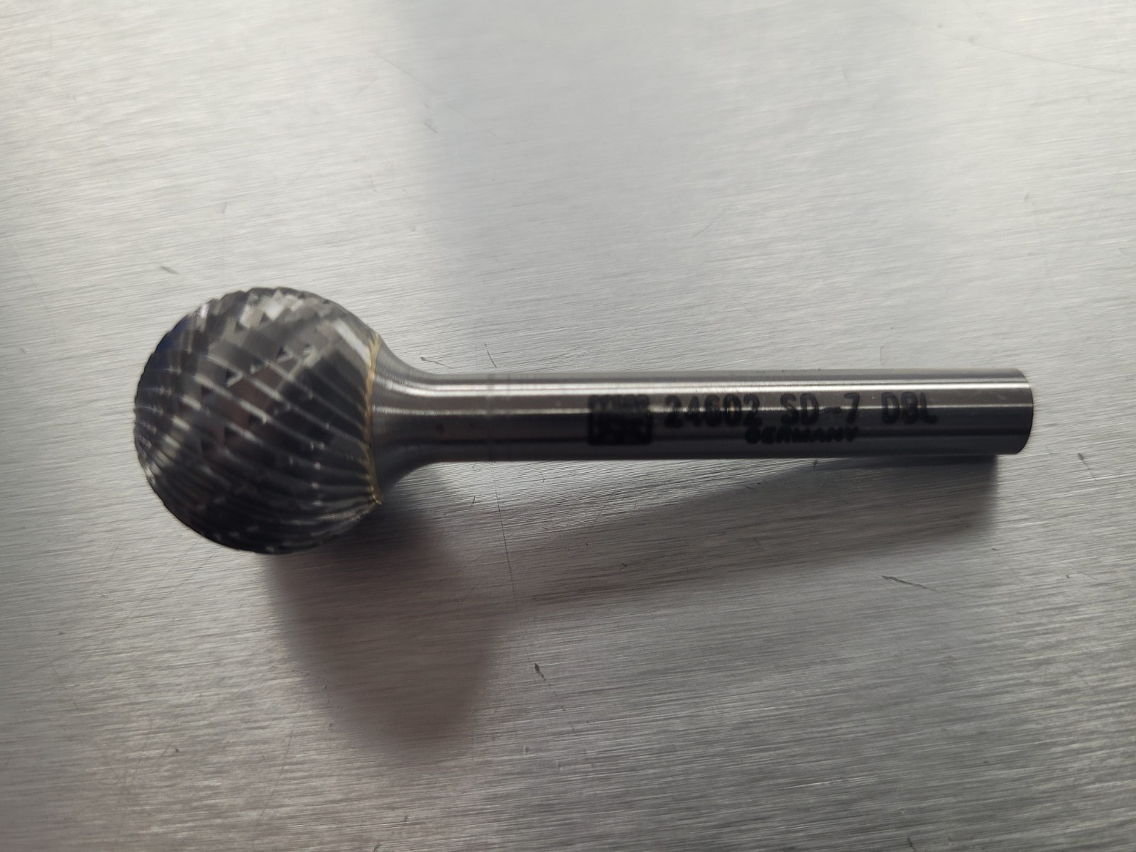 Carbide Bur SD-7 Ball Shape Double Cut 3/4″ x 11/16″ x 1/4″ Shank 24602 SD-7