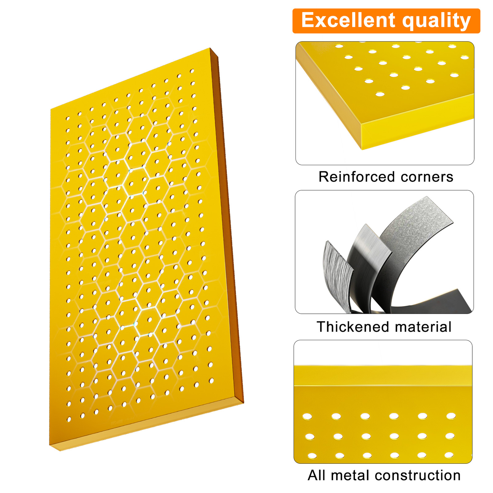 4 Pack 24″ x 12″ Metal Pegboard Panels Wall Organizer for Garage Tool Heavy Duty