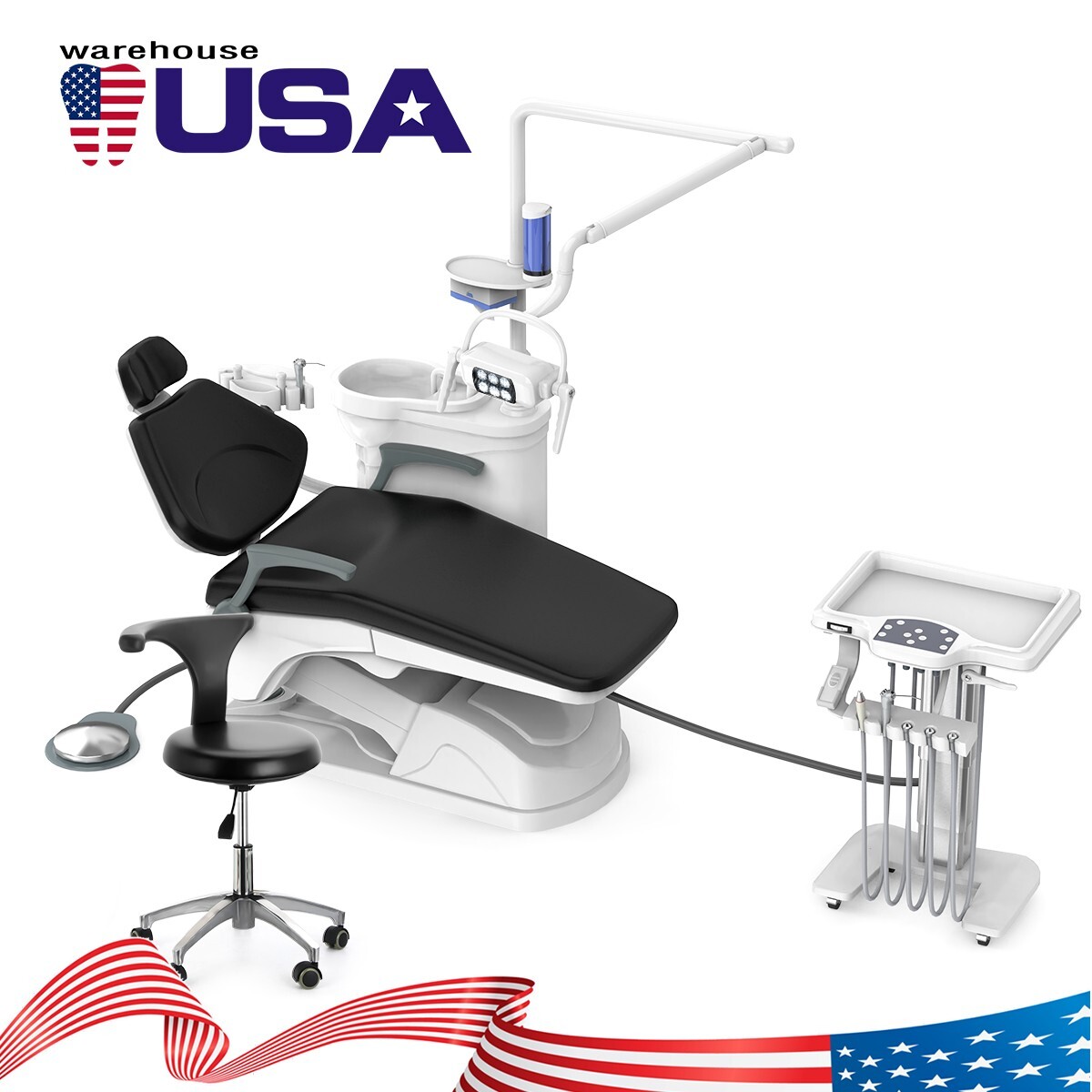Dental Unit Chair Computer Control+Stool /Autoclave Steam Sterilizer Class B 22L