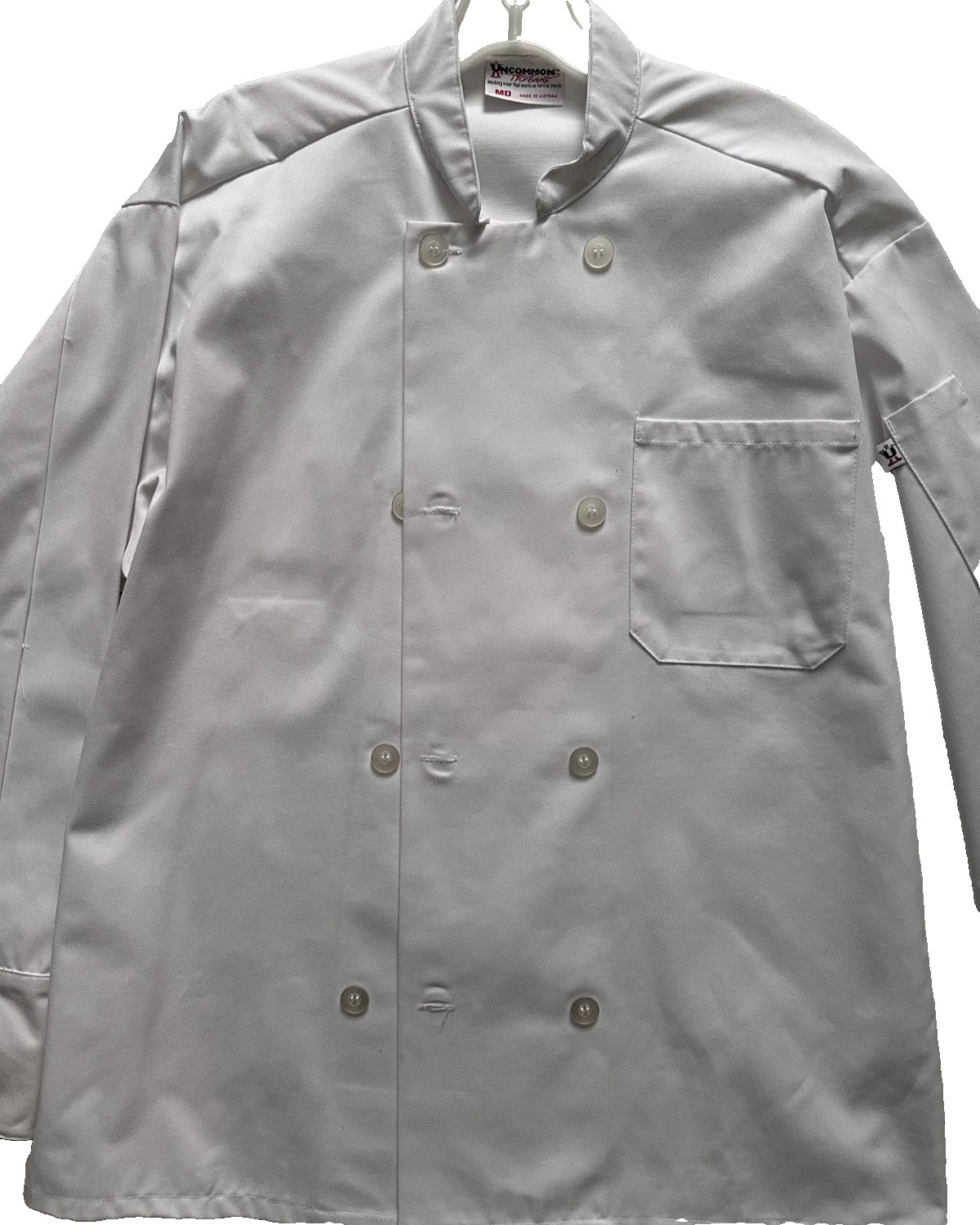 Uncommon Threads White Chef Coat Jacket 40-42 Medium 8 Button Style 0400 NEW