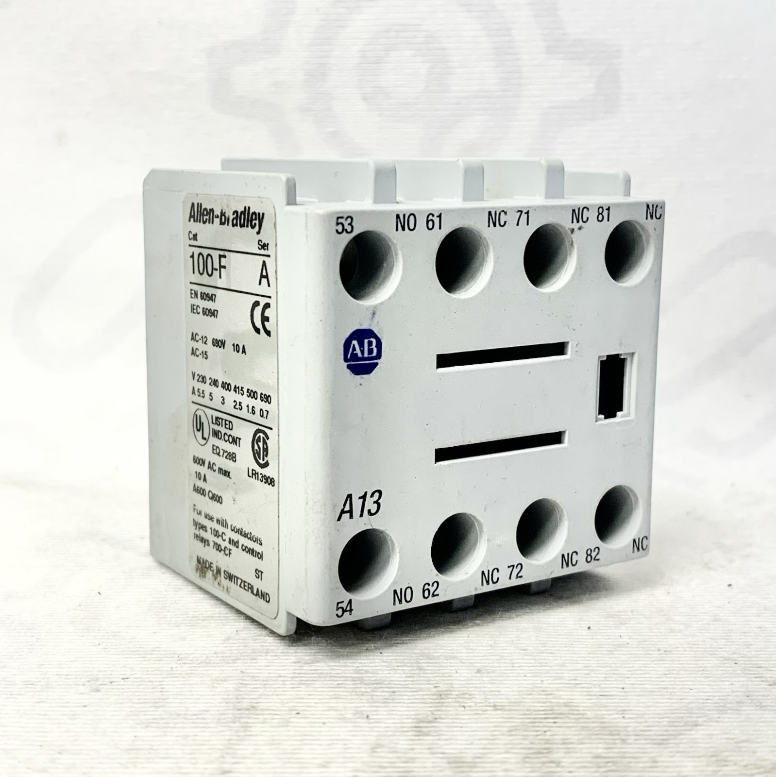 Allen Bradley 100-F A13 Ser A Auxiliary Contact Block