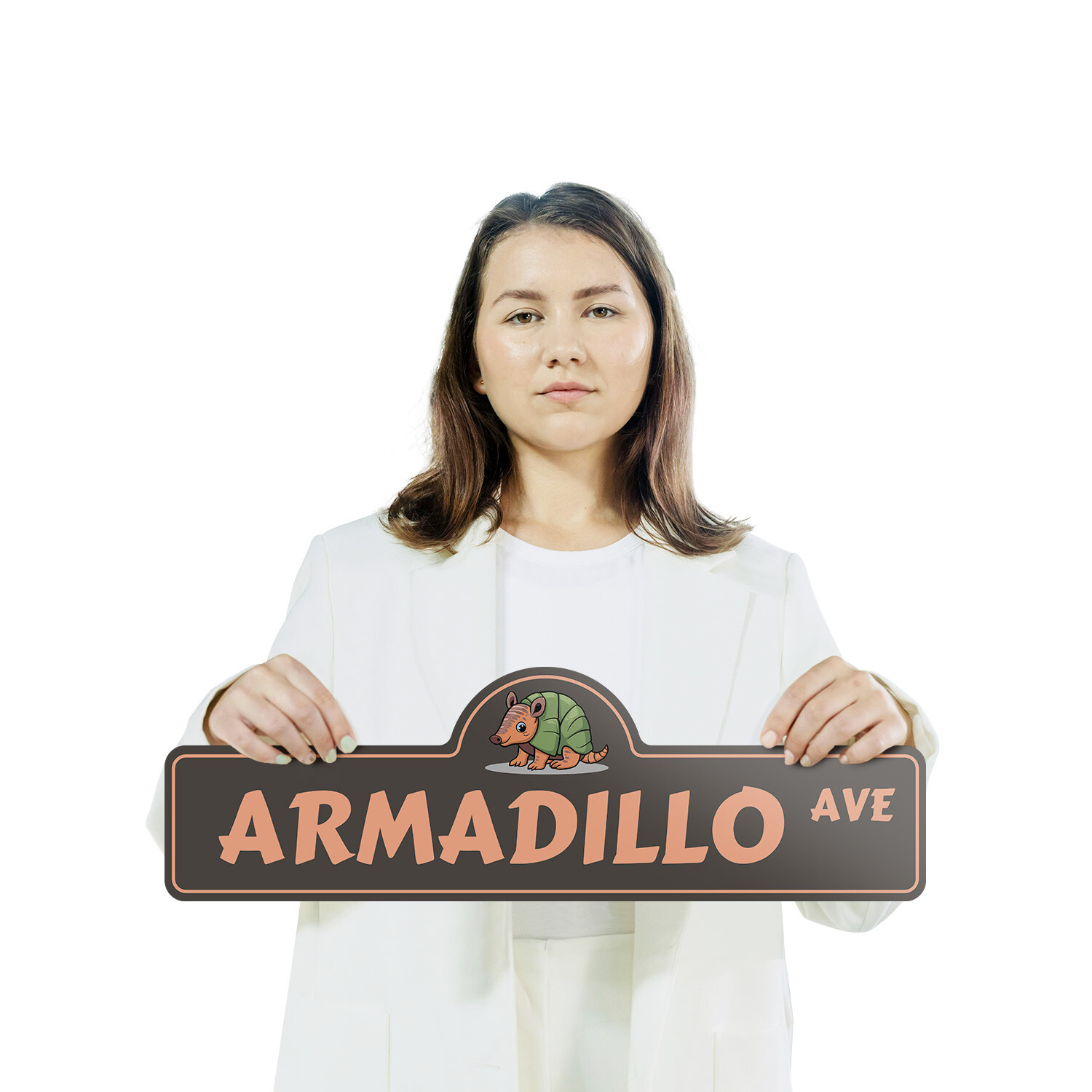 Armadillo Plastic Street Sign Crossing Xing Gift Novelty Funny