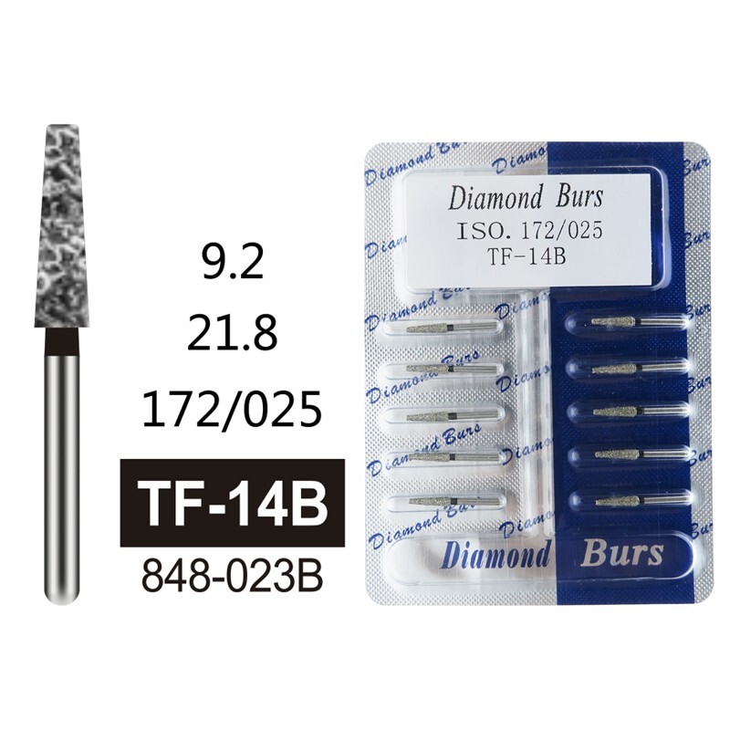 100 PCS TF-14B High Quality Black Super Coarse Taper Flat Dental Diamond Burs