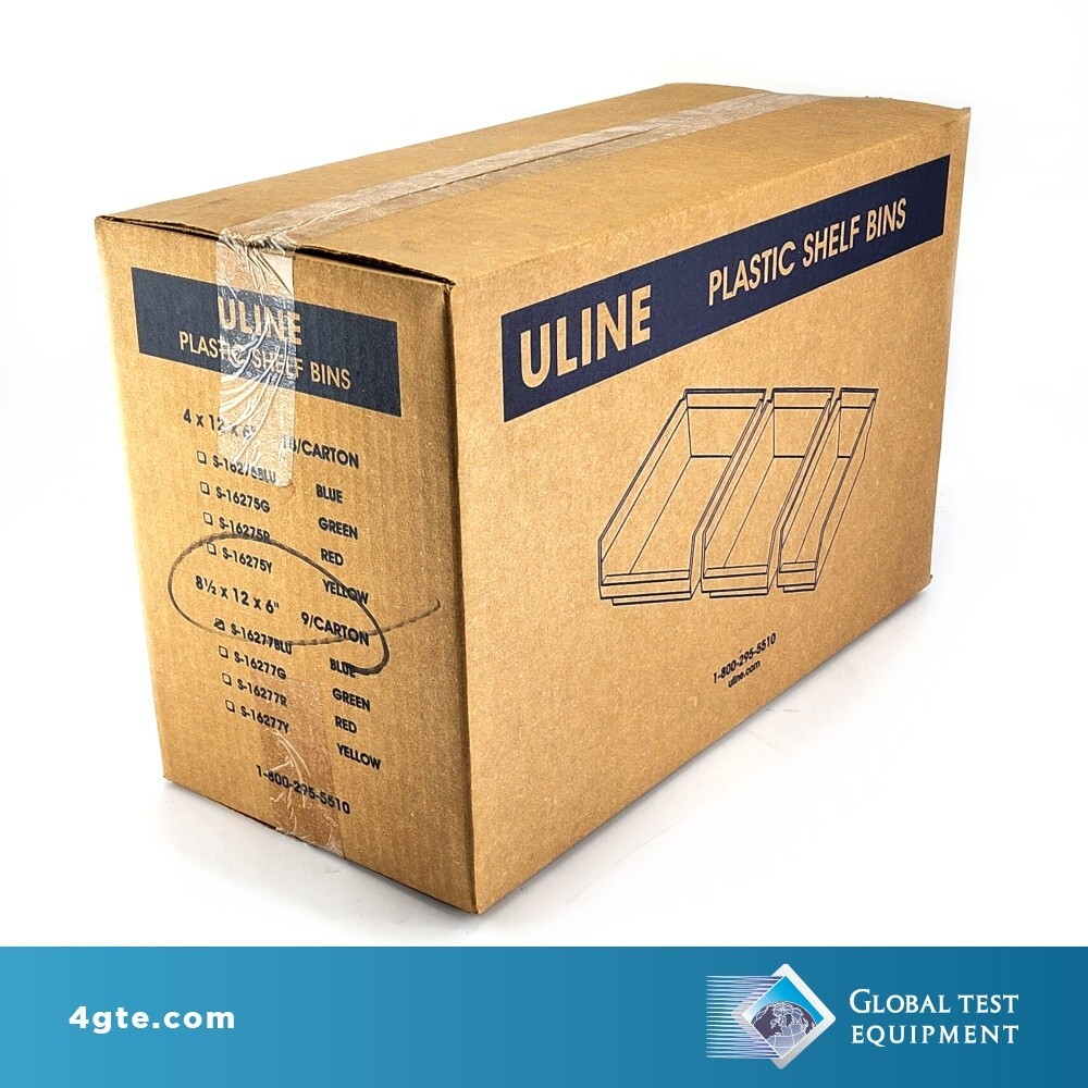 U-line S-16277BLU Box of 9 new Blue Plastic Bins, 8.5″ x 12″ x 6″