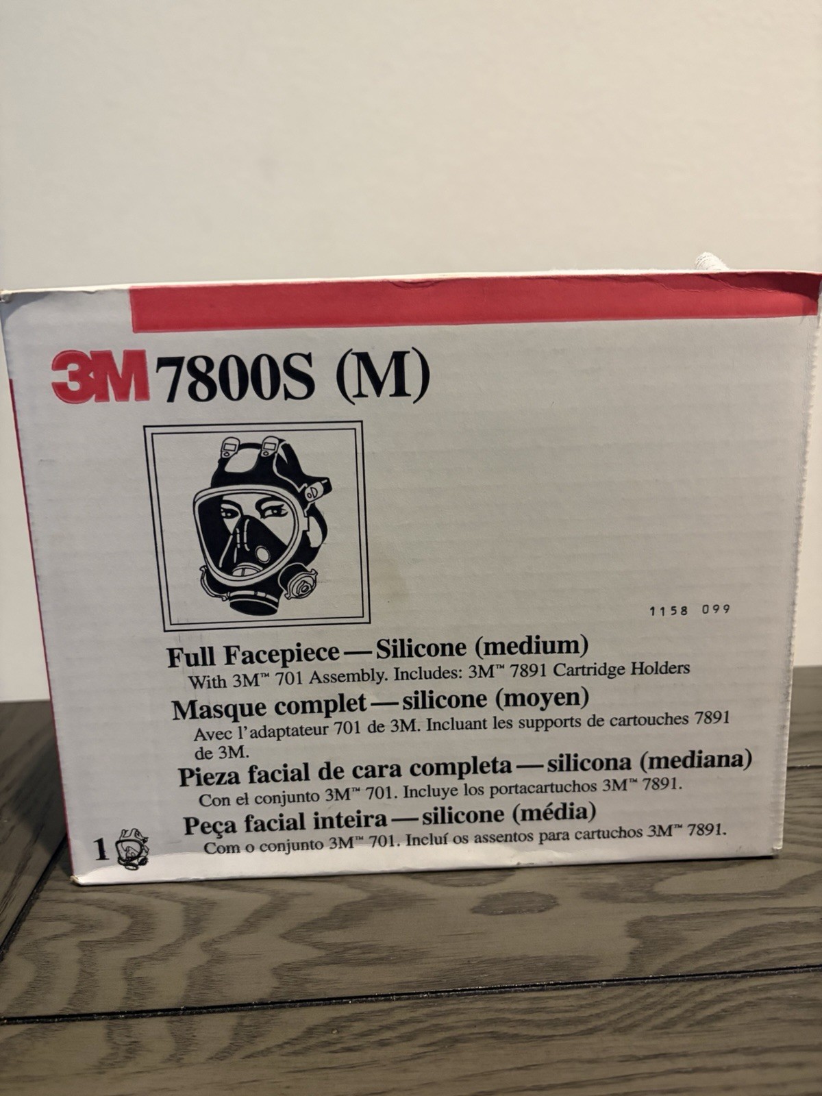 3M (7800S-M) Medium Full Face Respirator Mask Silicone Industrial PPE – New!