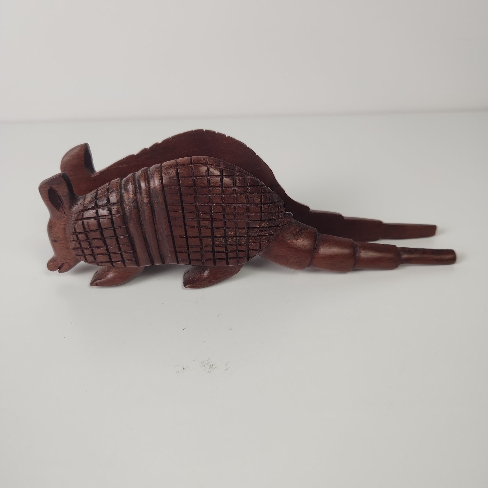 Ironwood Carved Armadillo Business Memo Note Card Holder Desktop Accessories