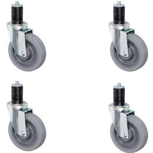 CasterHQ- 3 INCH Gray Caster Wheel Set for Commercial Kitchen PREP Tables, Plain