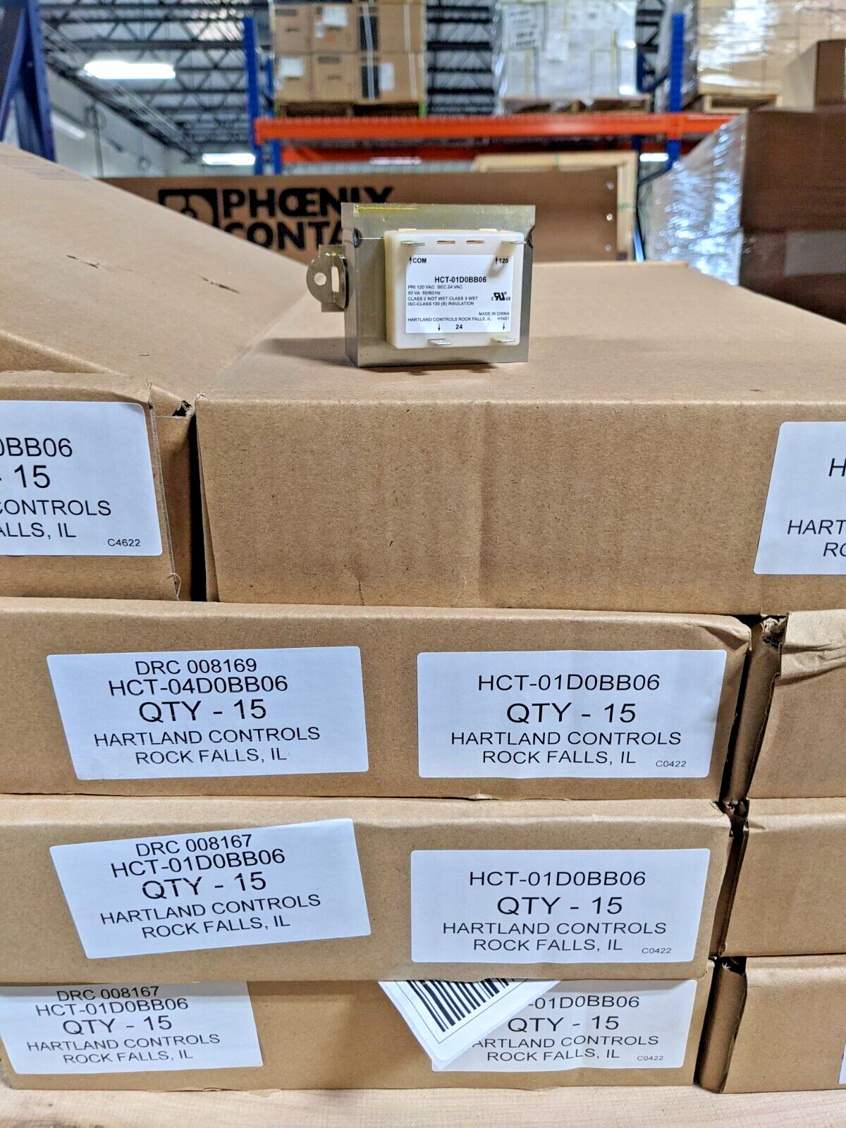 Hartland Controls Transformer Class 2 50VA 120V Pri 24V Sec HCT-01D0BB06