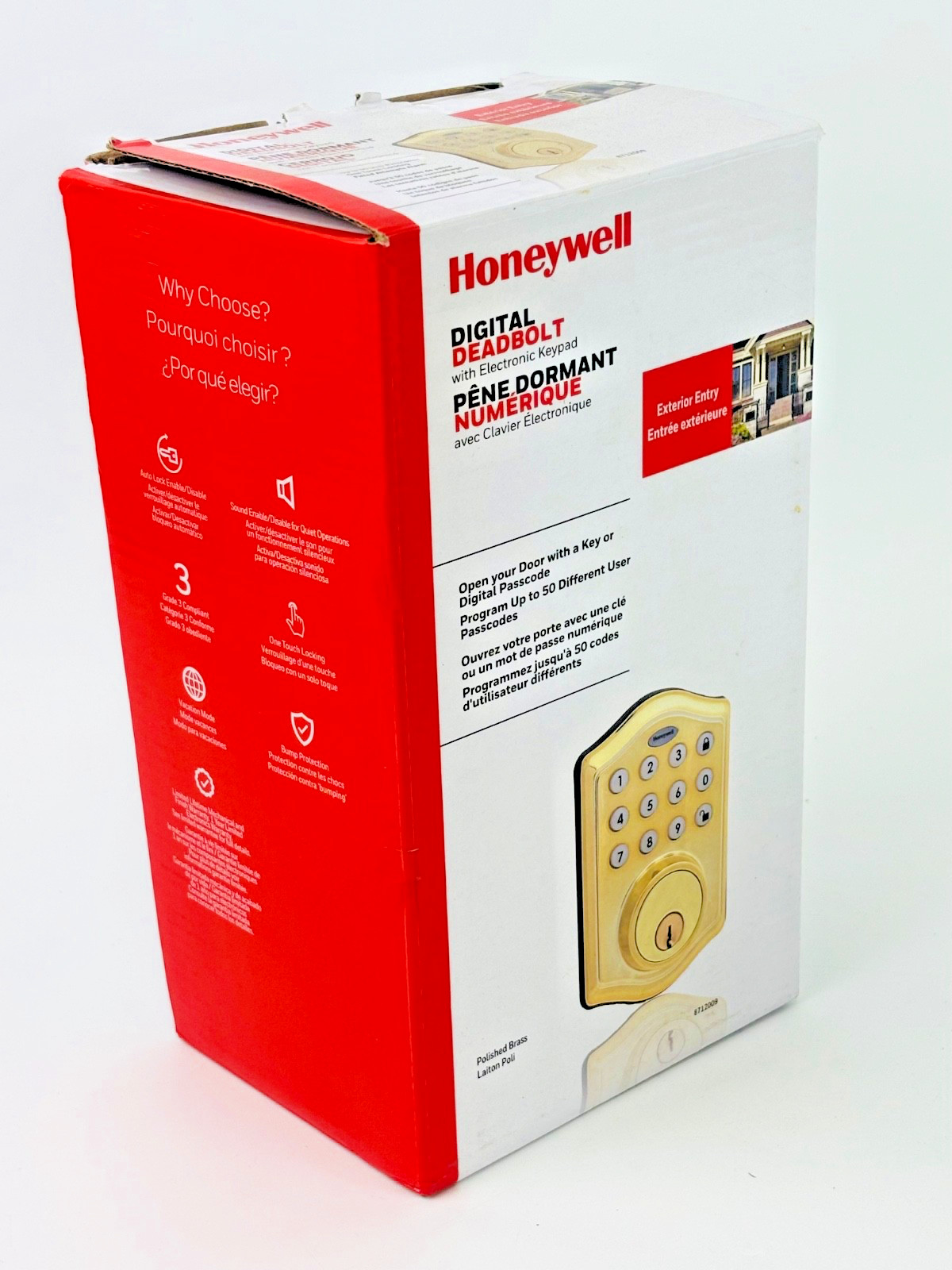Honeywell Electronic Deadbolt Polished Brass (8712009)