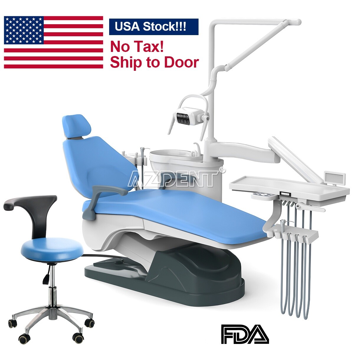 Dental Unit Chair Computer Control+Stool /LED Electric Micro Motor &Water Tank
