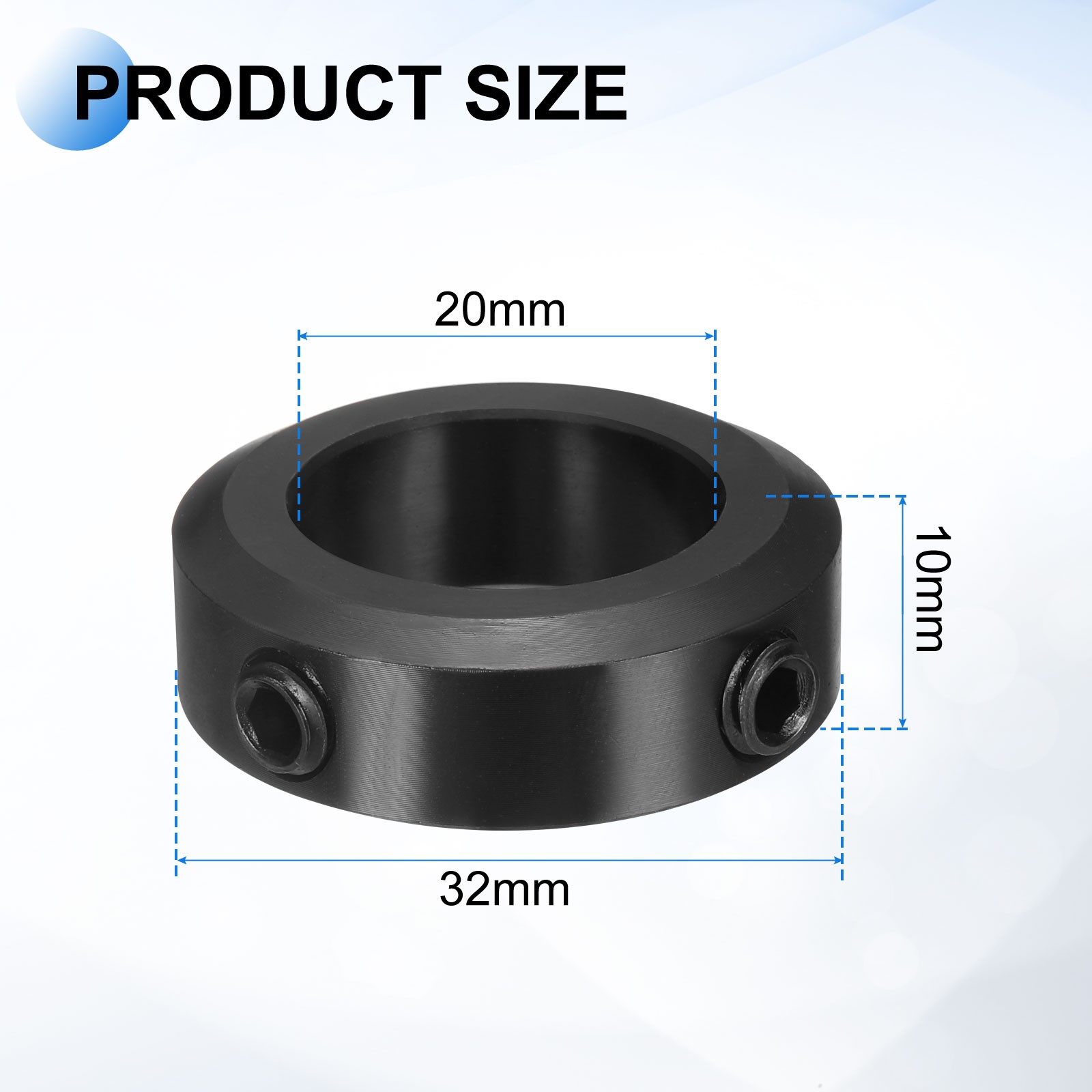 2pcs Set-Screw Collars 20mm Bore 1045 Carbon Steel Shaft Collars 26mm OD