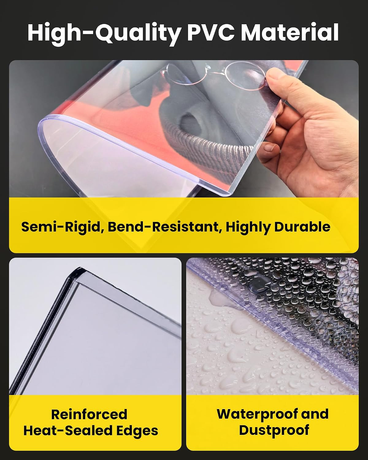 9×12 Toploader 10 Pack, 15 Mil Rigid PVC Sheet Protectors | Hard Plastic Print P