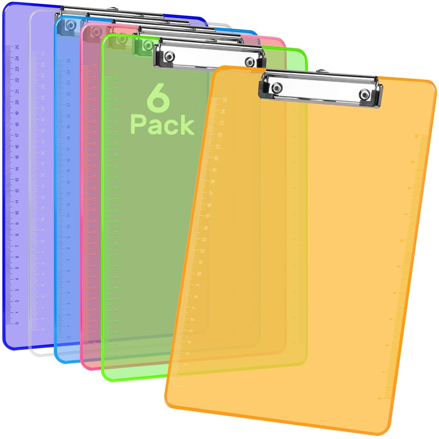Plastic Clipboards A4/Letter Size 8.5×11 Clear Colored Clip Boards Hanging Ha…