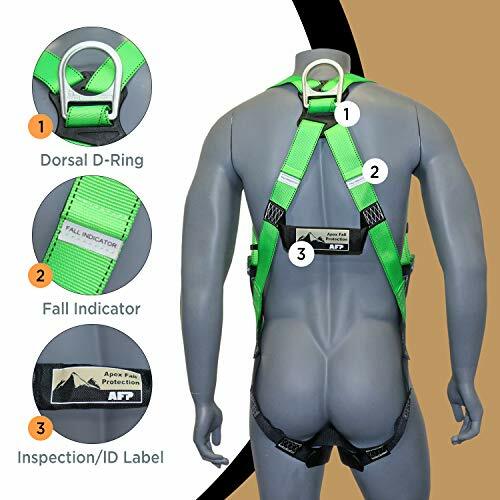 AFP Fall Protection Safety Harness with Dorsal D-Ring and Mating Buckle Legs New