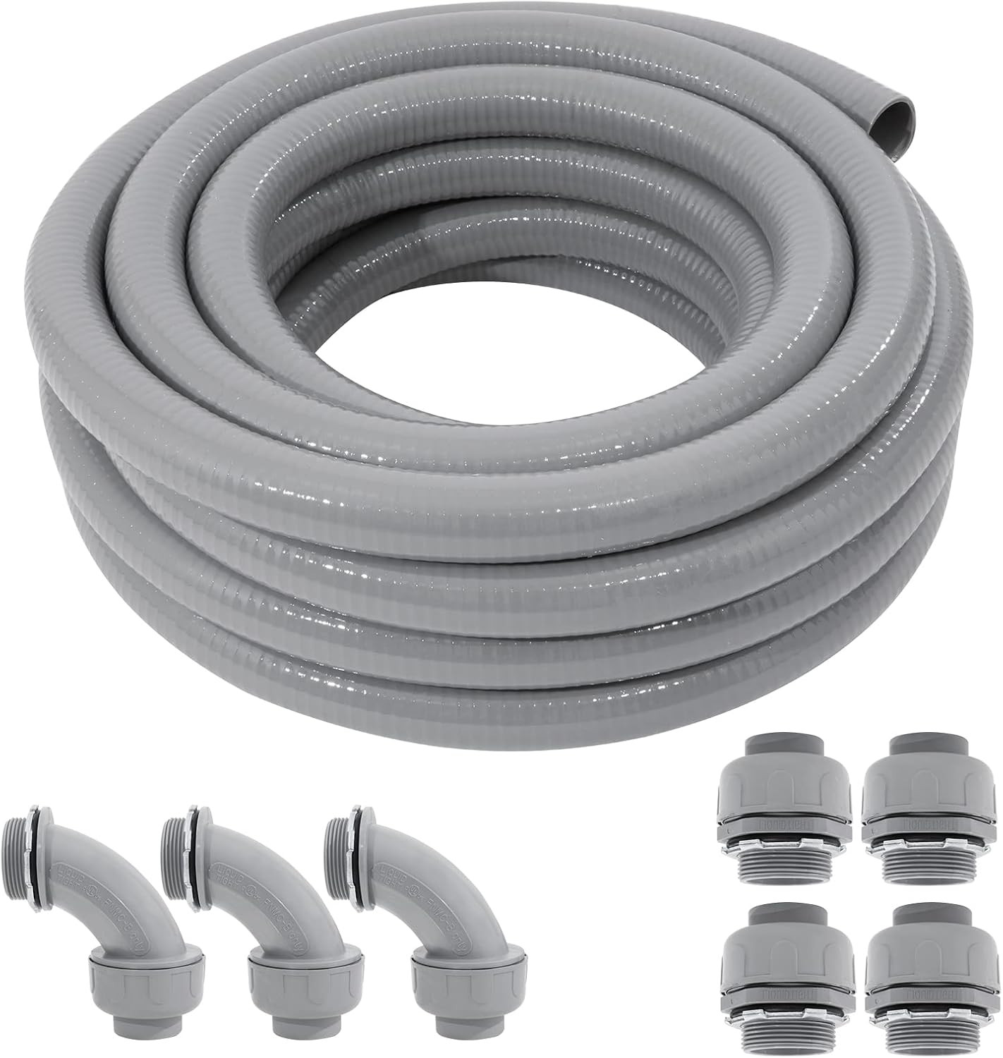 Liquid-Tight Conduit and Connector Kit,Flexible Non Metallic Liquid Tight Electr