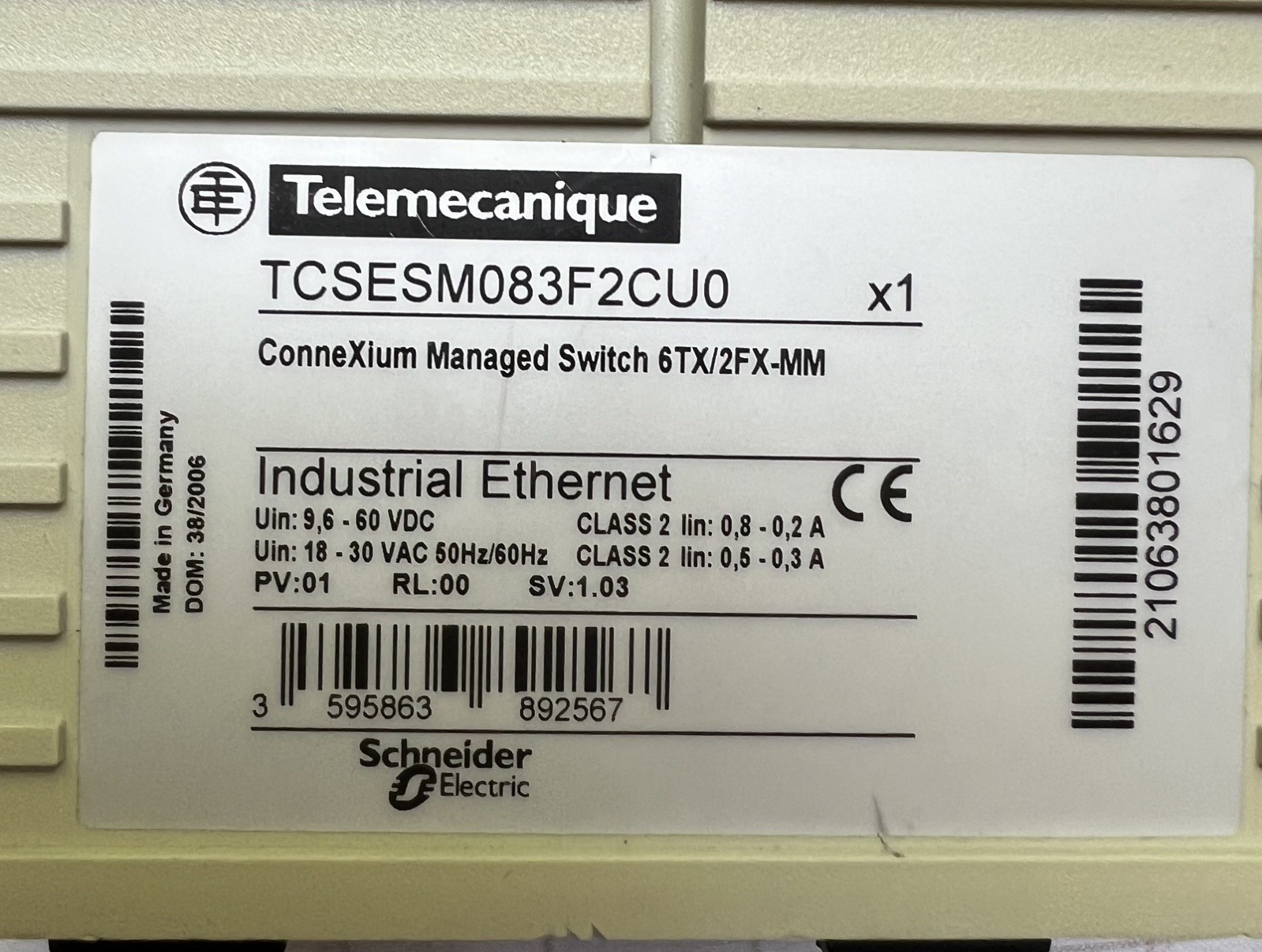 Schneider Electric Telemecanique Ethernet switch TCSESM083F2CU0