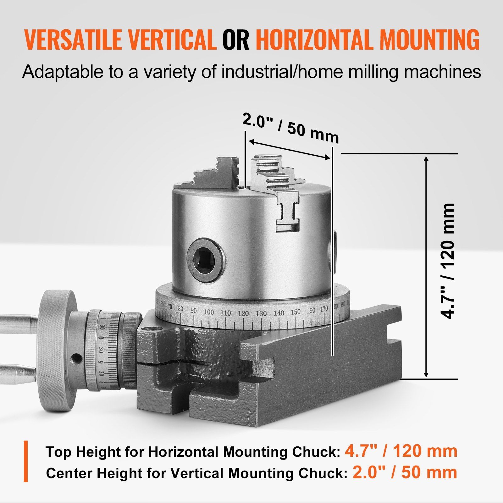 100mm 4 in Horizontal Vertical Rotary Table for Machining and Milling