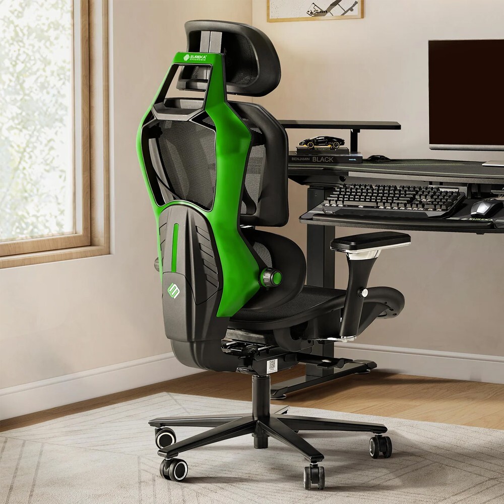Eurrka Ergononic Typhon Hybrid Ergonomic Gaming Chair (Green)